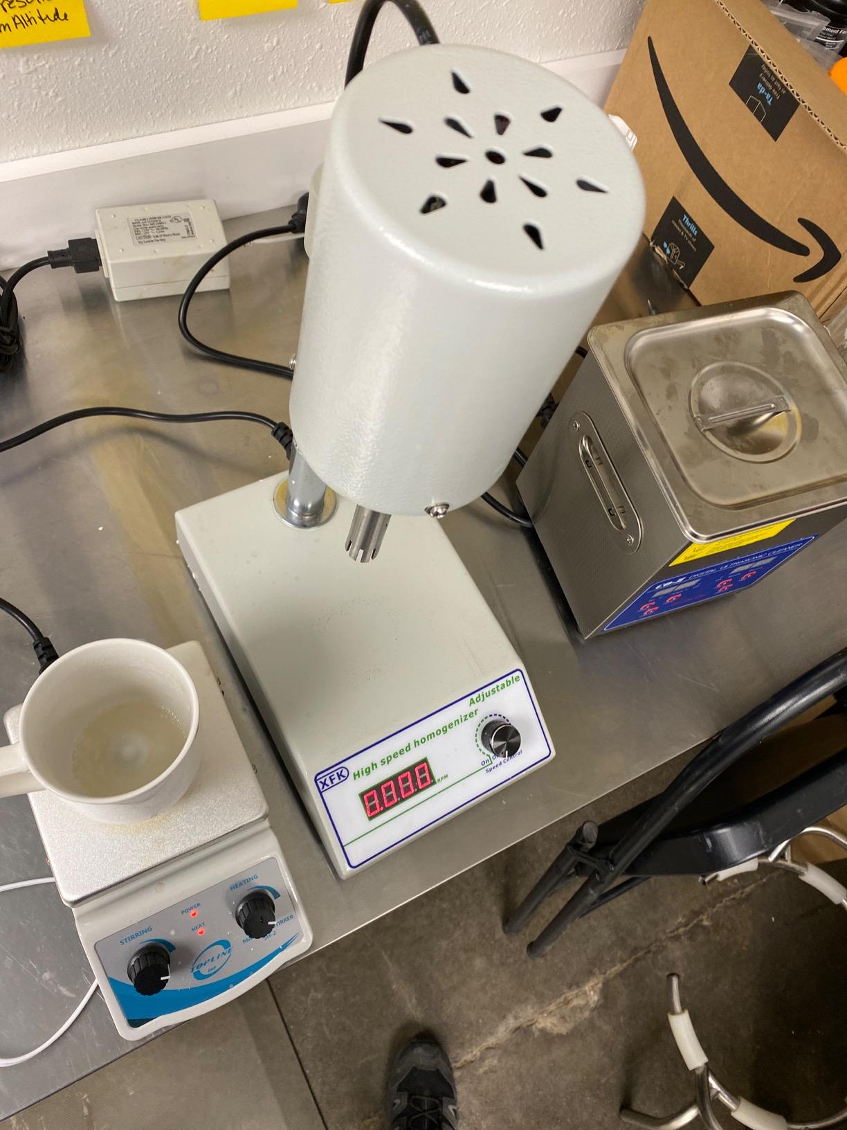 MXBAOHENG High Speed Homogenizer Emulsifier 5~1000ml, 2 Working Heads customer photo 2