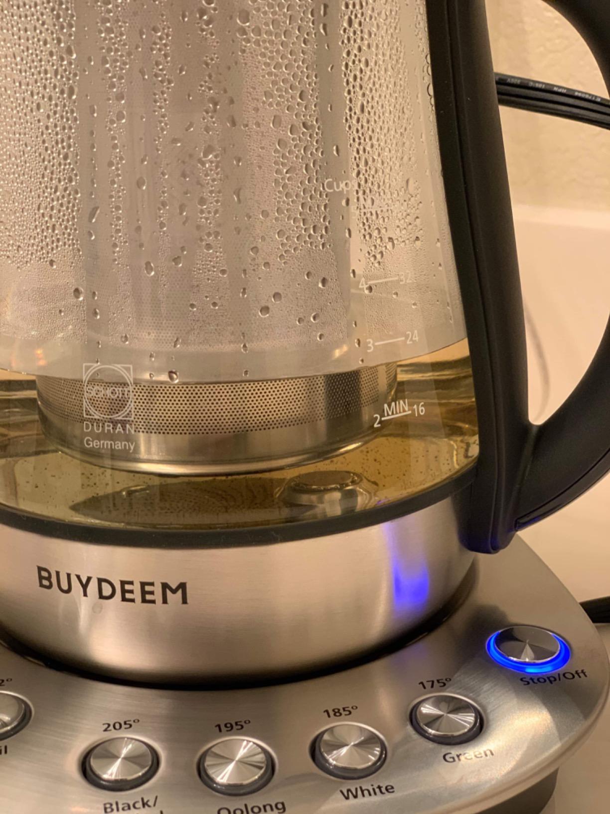 BUYDEEM K2423 Tea Maker, 5 Temperature Settings, Removable Infuser, 1.2L | 316 Stainless Steel, Heat Resistant DURAN Glass Electric Kettle, Auto Keep Warm customer photo 1