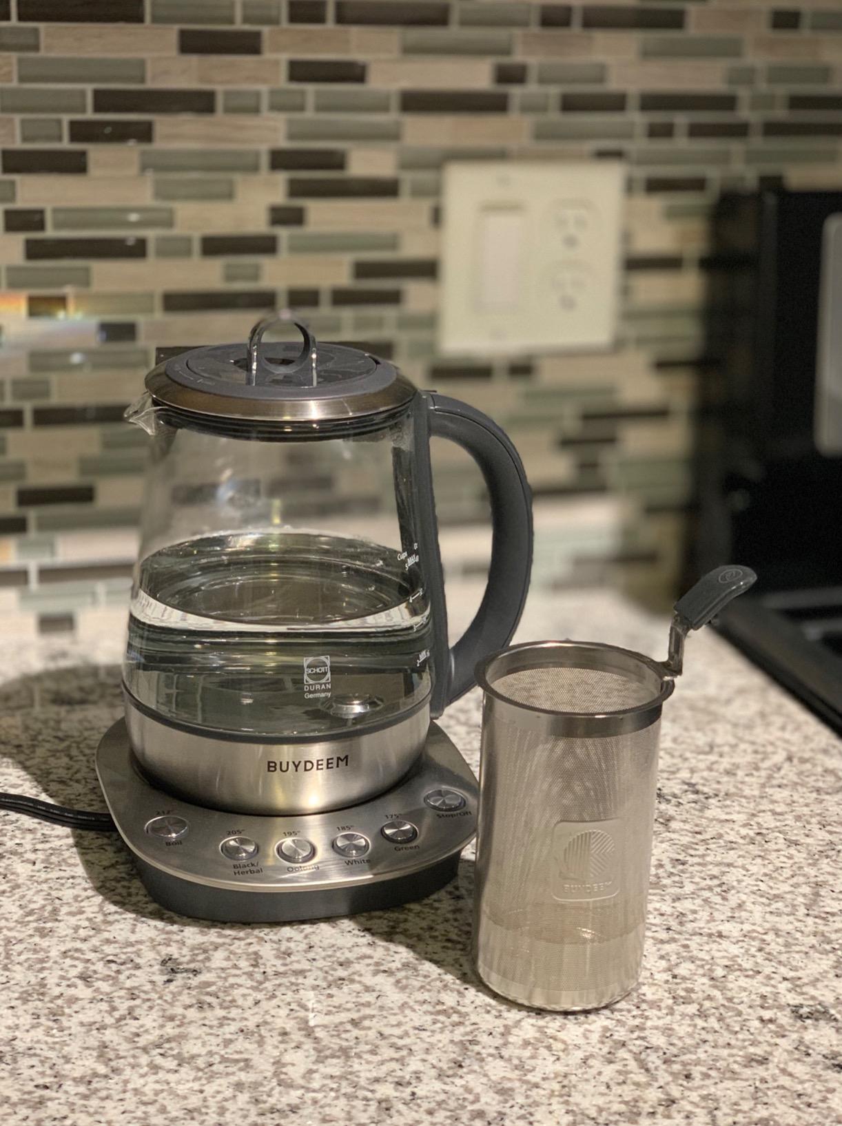 BUYDEEM K2423 Tea Maker, 5 Temperature Settings, Removable Infuser, 1.2L | 316 Stainless Steel, Heat Resistant DURAN Glass Electric Kettle, Auto Keep Warm customer photo 2