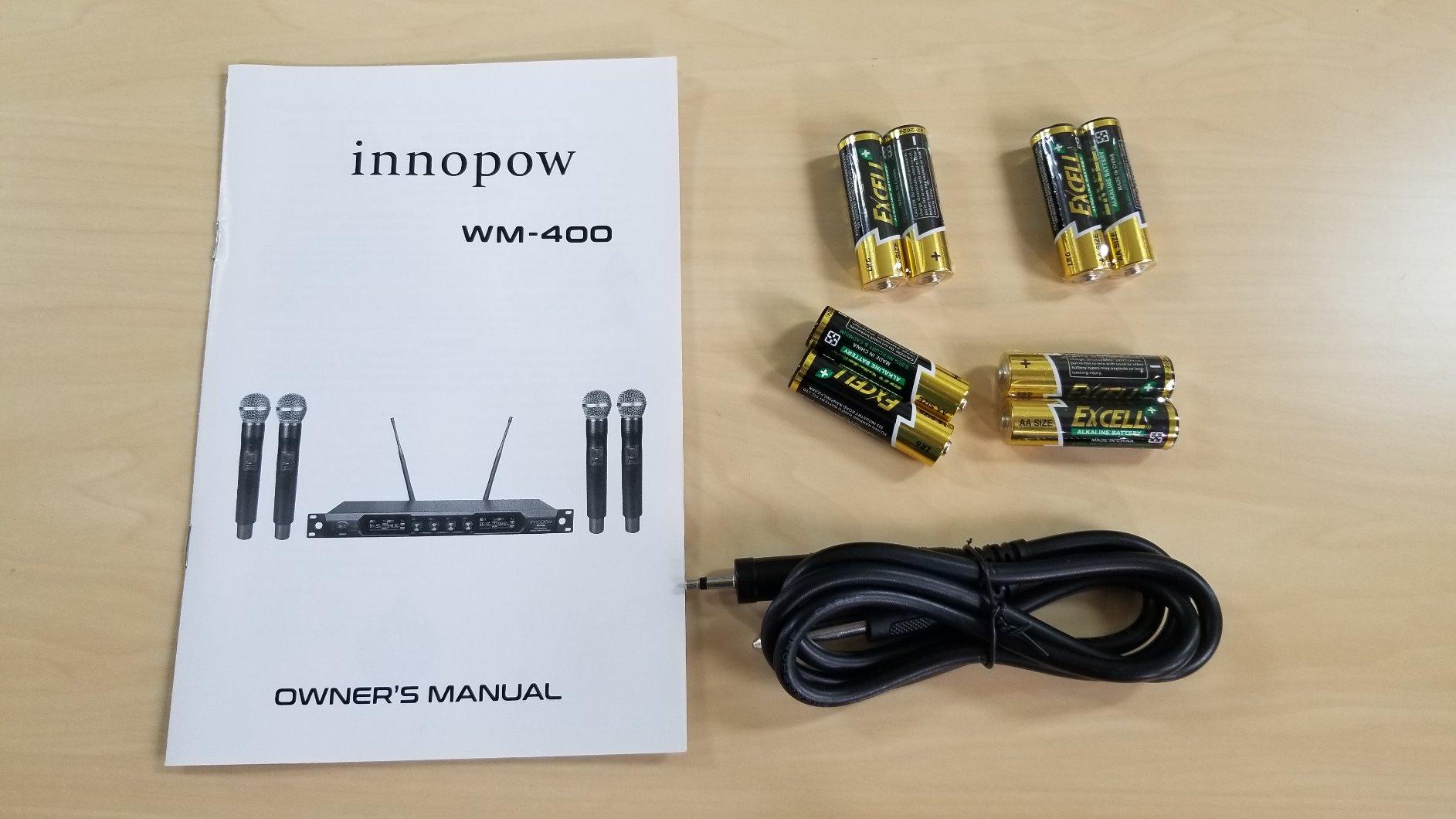 innopow 4-Channel Wireless Microphone System, Quad UHF Metal Cordless Mic, 4 Handheld Mics, Long Distance150-200Ft, Fixed Frequency, 16 Hours Use for Karaoke Singing, Church customer photo 2