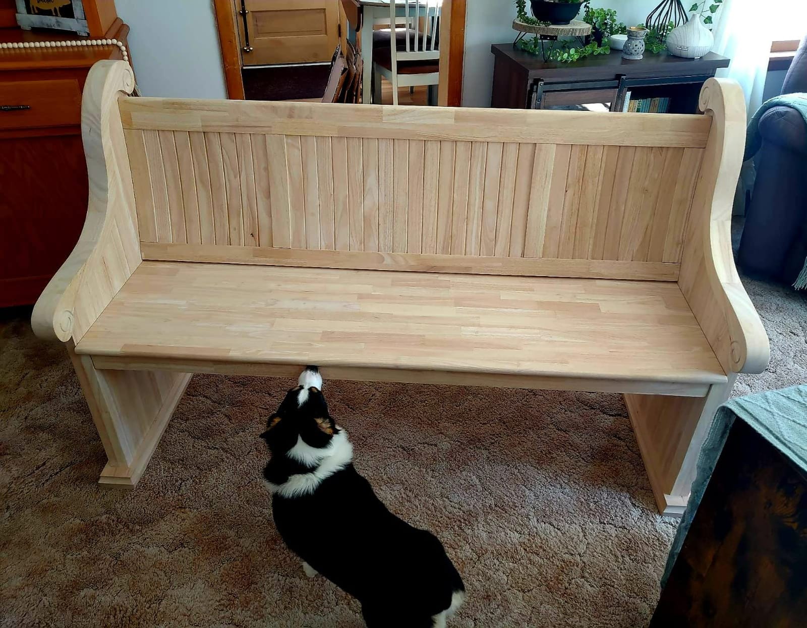 IC International Concepts Sanctuary Bench, Solid Real Wood, Sturdy Parawood, Entryway/Dining/Living, Spacious Dimensions 58