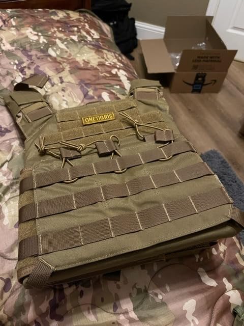 ONETIGRIS DOOM Airsoft Tactical Vest, Adjustable MOLLE Combat Vest for Men | 500D Nylon, Quick-Release Buckles, Fits 10 x 12 in Insert Panels, 36-46 in Waist, Adjustable fit & Breathable customer photo 1