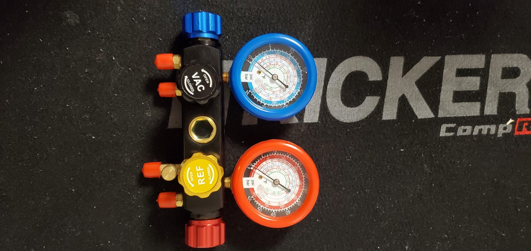 Lichamp HVAC Gauges with Hoses, AC Manifold Gauge Set R134A R410A R404A R22 Refrigerant Gauges customer photo 2