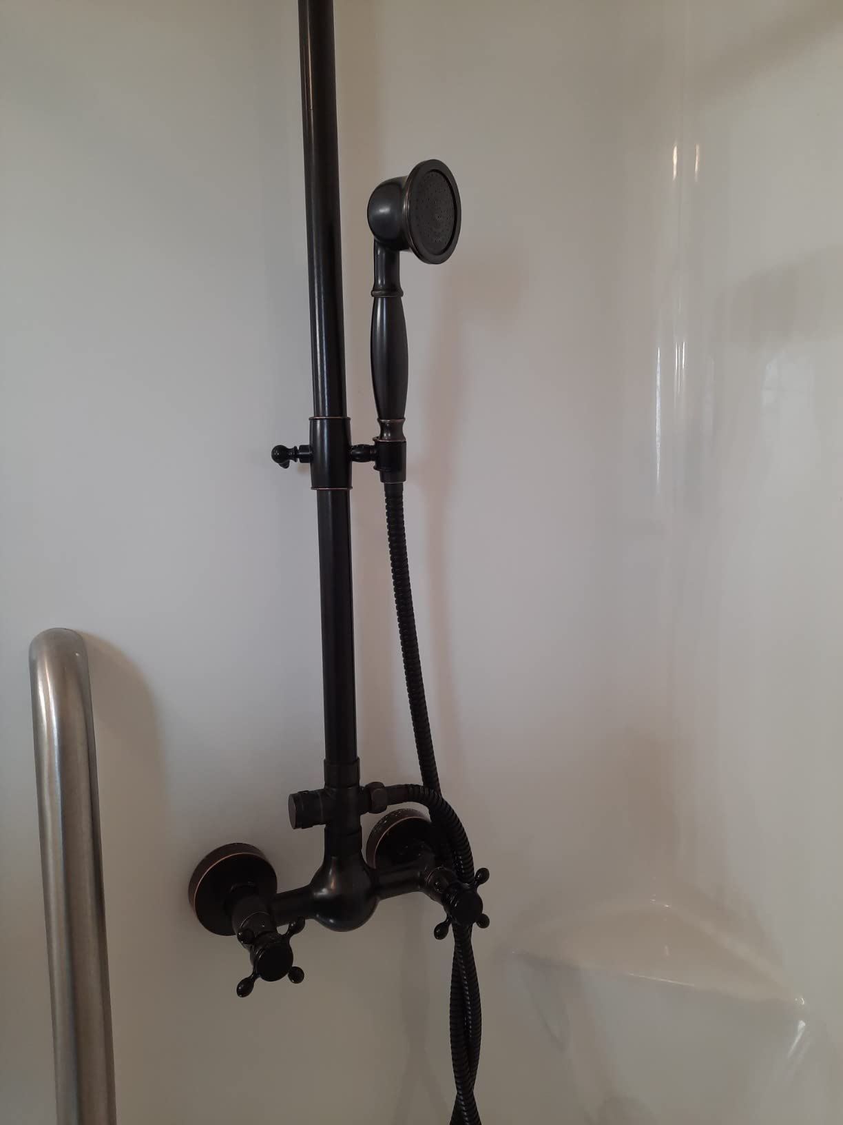 gotonovo Exposed Shower System 8’’ Head with Handheld Polished Chrome customer photo 1
