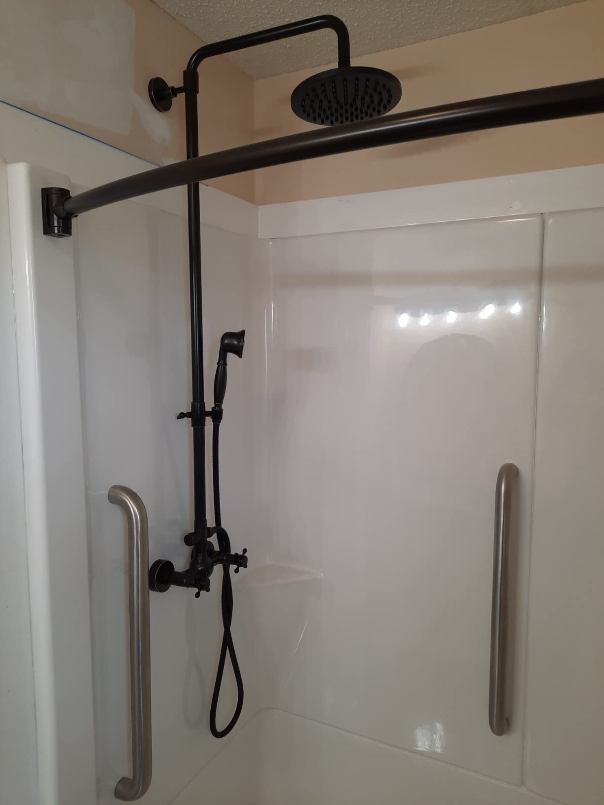gotonovo Exposed Shower System 8’’ Head with Handheld Polished Chrome customer photo 2