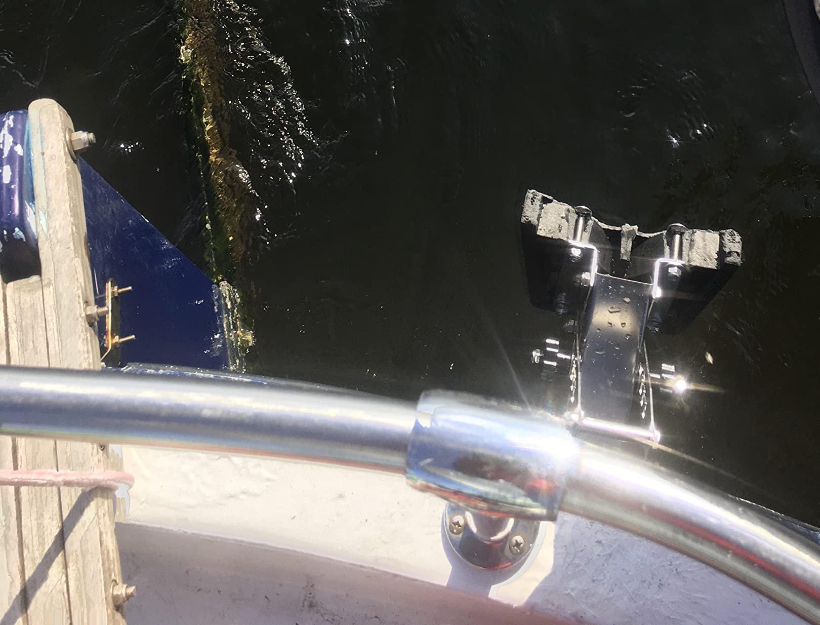 2 Stroke Outboard Motor Bracket Kicker for Boat up to 20HP, Auxiliary Heavy Duty Marine Motor Bracket Max Load 20HP customer photo 1
