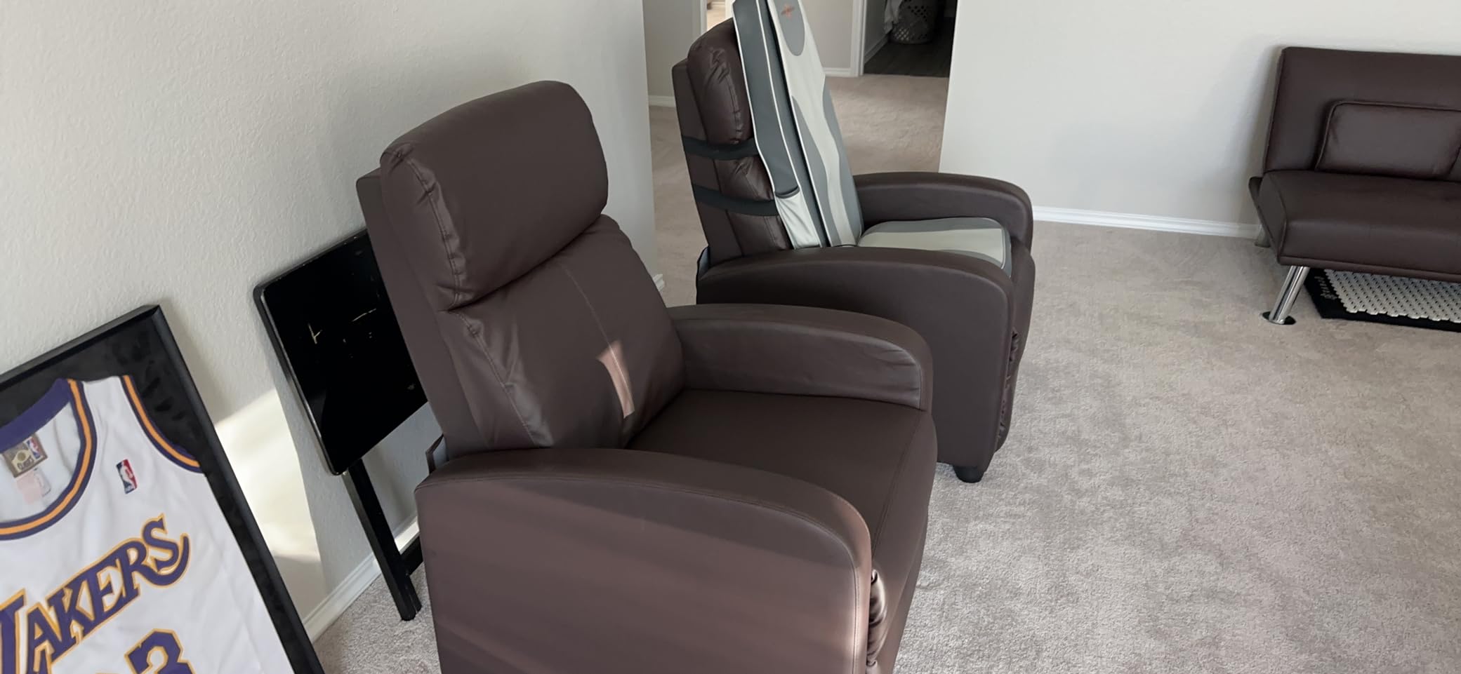 Yaheetech Recliner Chair Set of 2 Faux Leather Home Theater Seating Black customer photo 1