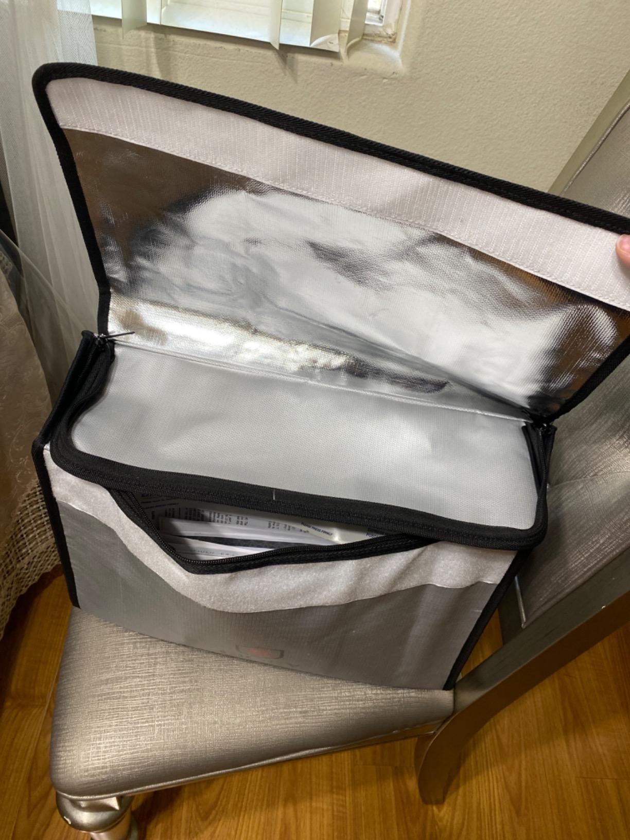 Fireproof Document Bag - Fireproof Box [Thermal Insulated] Fireproof Safety Boxes for Home Large Fireproof Bag Lockable Zipper Fireproof Safe Box Home Safes Fireproof Waterproof Fireproof Money Bag customer photo 1