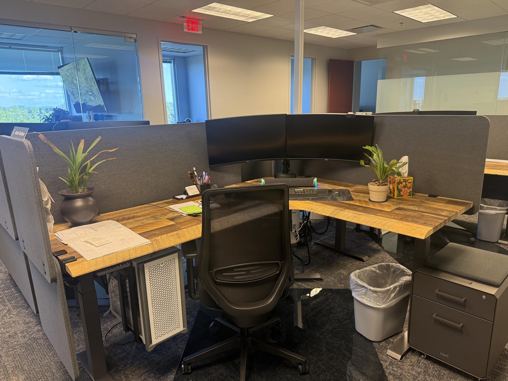 VIVO Gray Clamp-on 60 x 24 in Privacy Panel, PP-1-V060G | Sound Absorbing PET Partition, Above or Below Desk Office Divider, Sturdy C-Clamp, Fits 0.4-1.4 in Thick Desktops customer photo 2