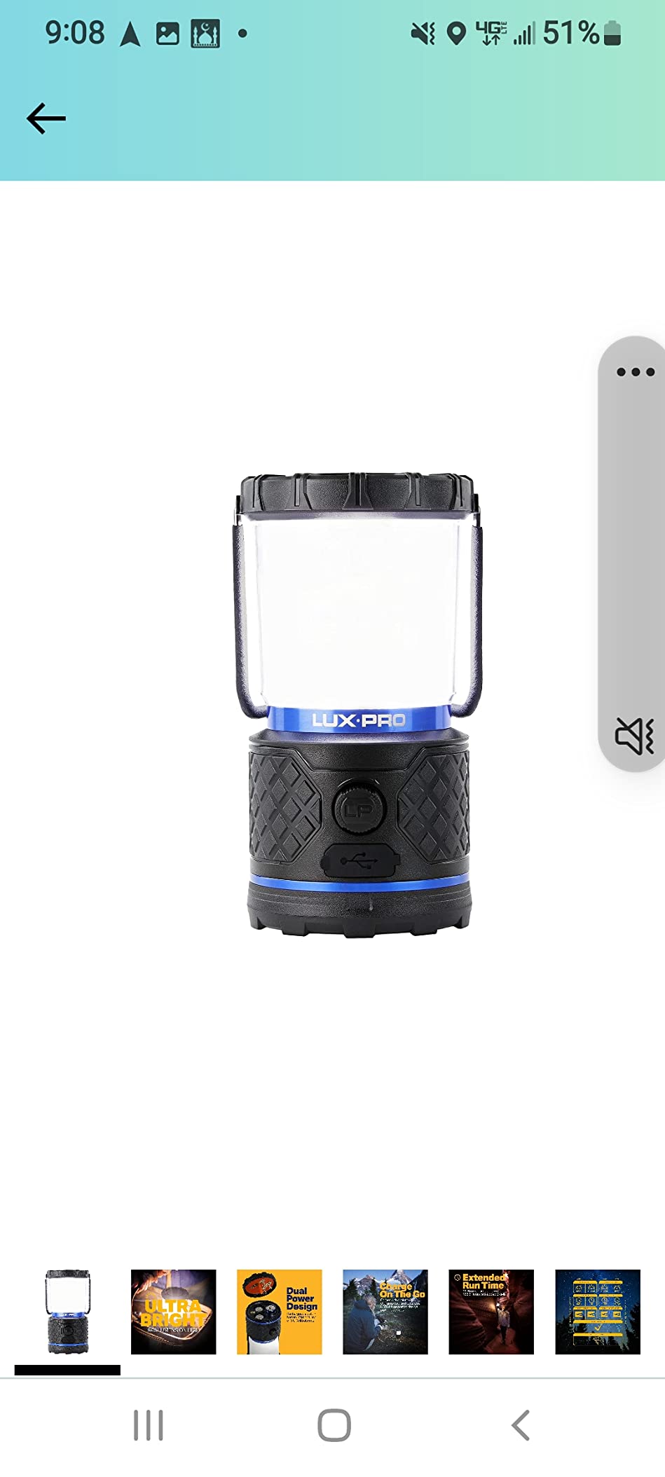 LUXPRO Rechargeable Dual-Power 940 Lumen LED Lantern with Diffused Lens for Up to 155 Hours of Use - Camping Lantern with Built-in Power Bank - Dimmable LED Light with IPX4 Water-Resistant Rating customer photo 1
