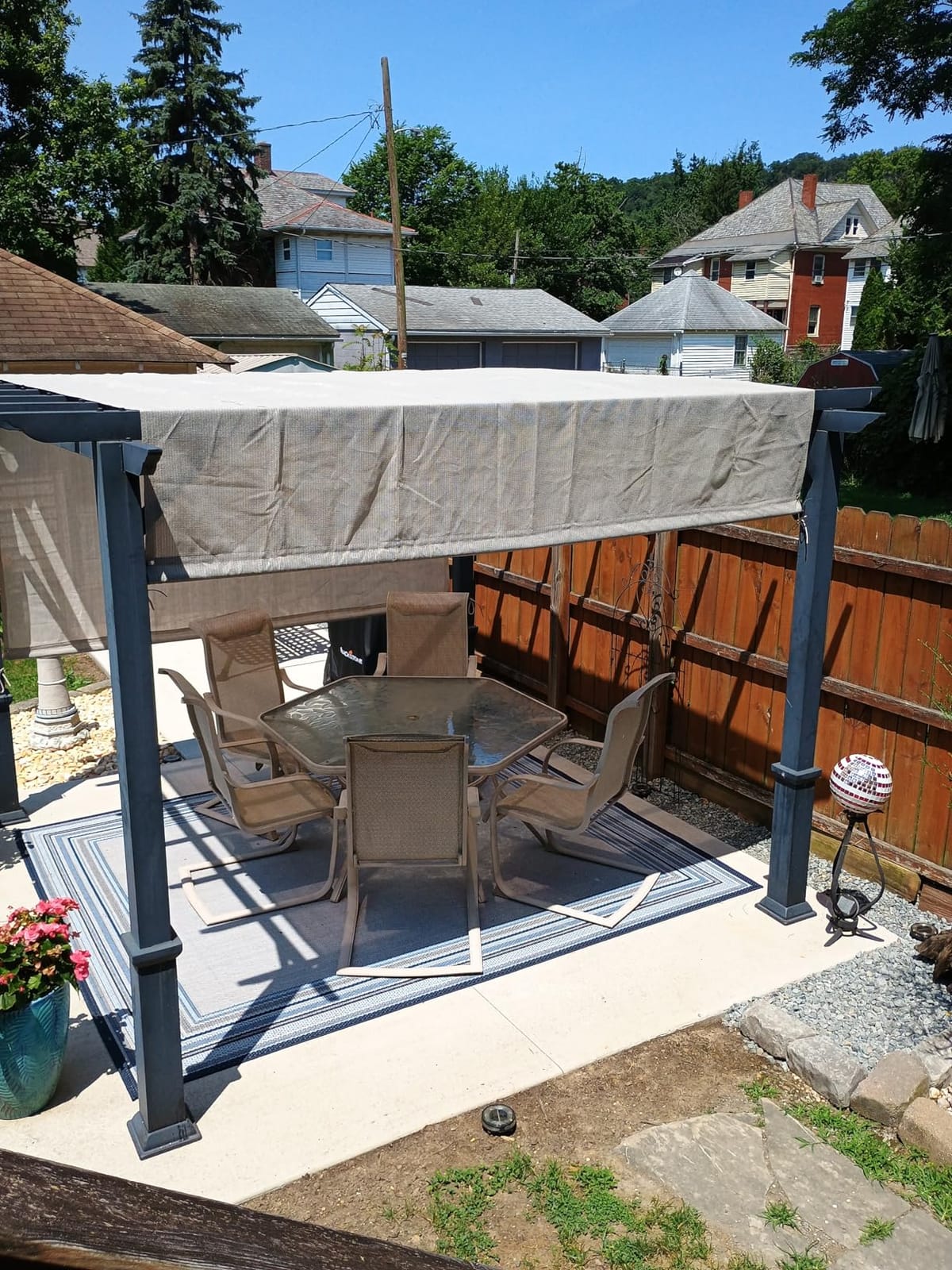 Universal Pergola Replacement Canopy Shade Cover with Breathable HDPE Fabric & Rod Pockets for 10 x 10 FT Pergola, Mocha Brown customer photo 2