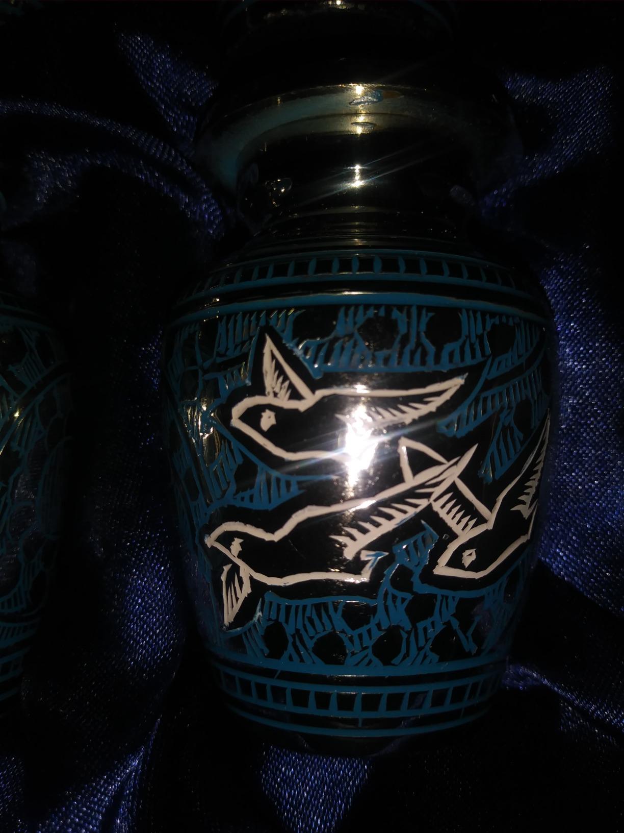 Trupoint Memorials Cremation Urns for Human Ashes for Male or Female, Funeral Memorial Urns for Men & Women, Blue Birds, Adult (200LB) customer photo 2