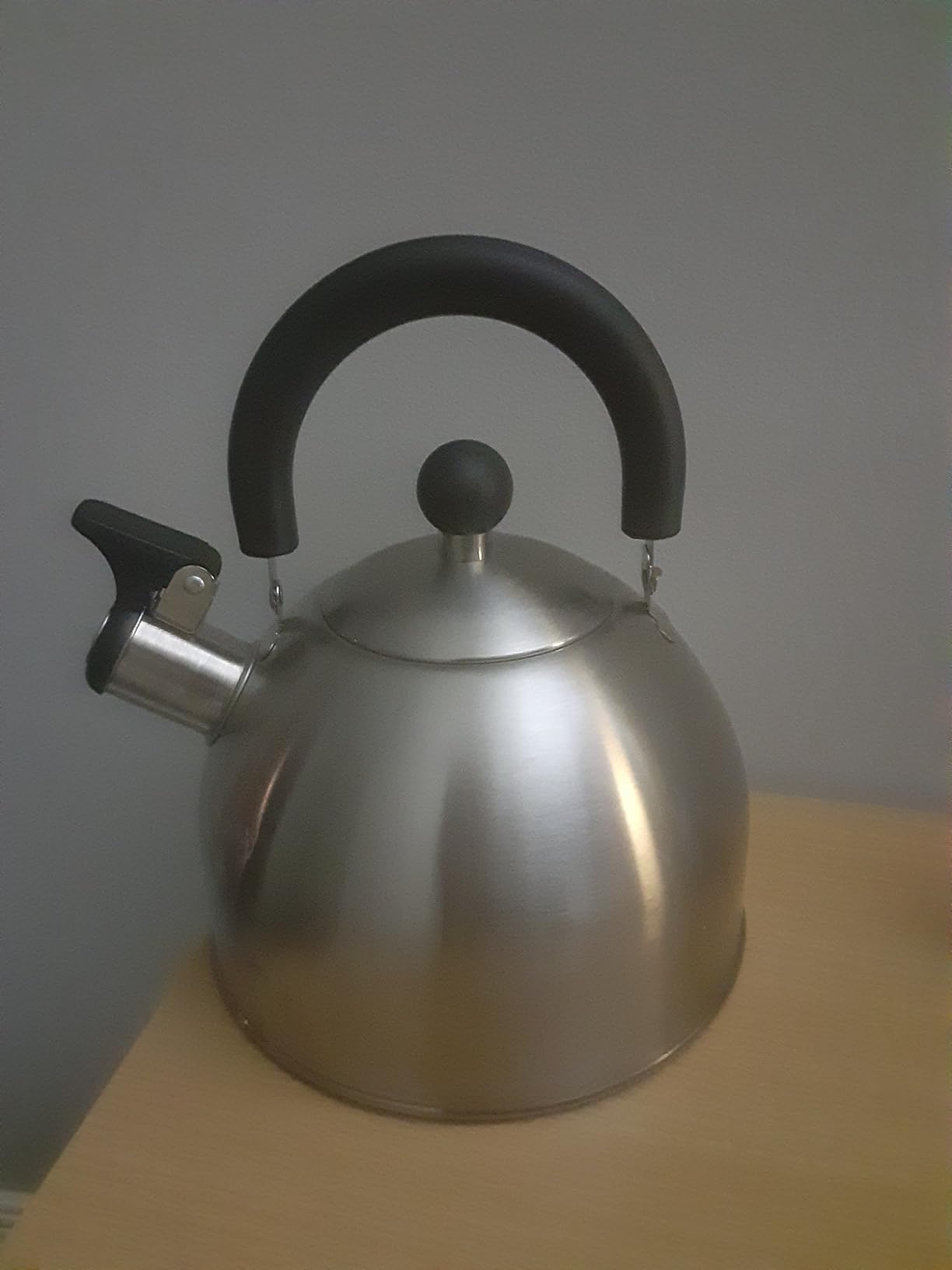 Primula Stewart Whistling Tea Kettle for Stovetop, Stainless Steel Stove Top Kettle with Fast Boil Whistling Spout and Cool Touch Folding Handle, 1.5-Quart, Brushed Silver with Black Handle customer photo 2