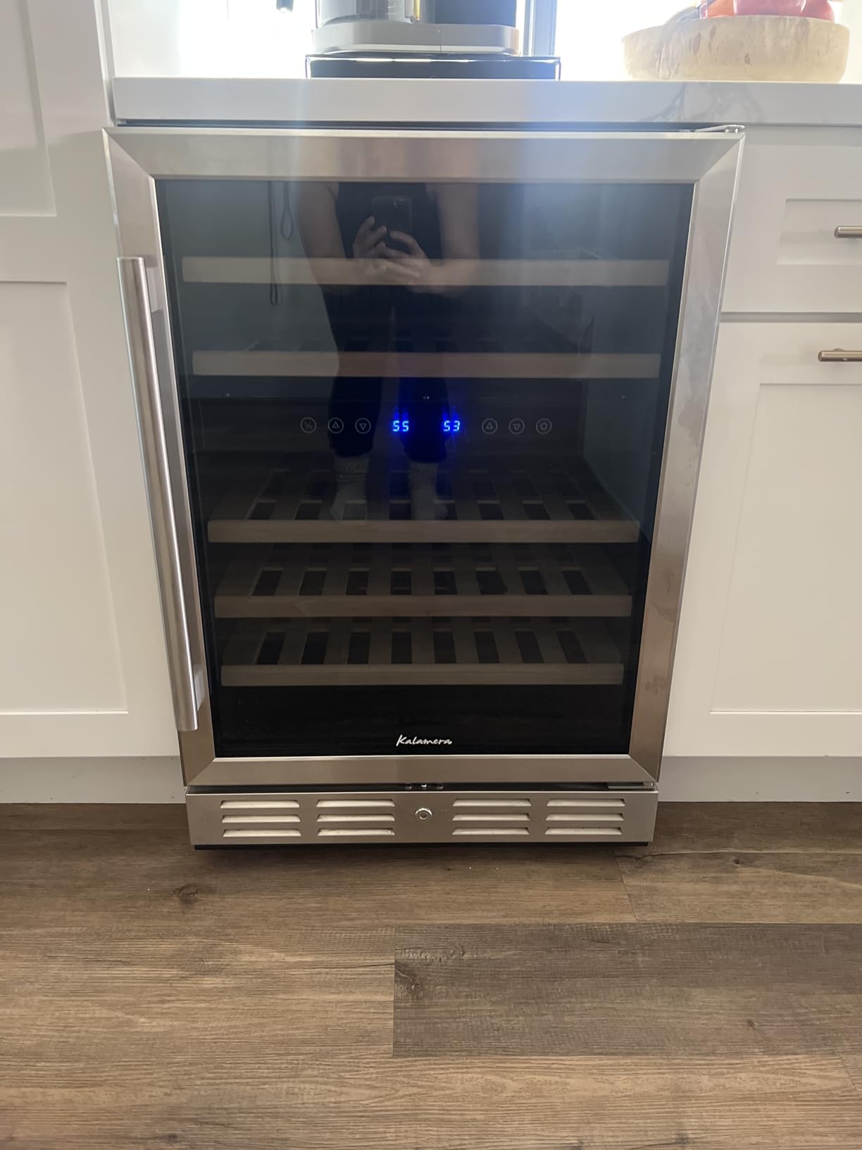 Beverage Fridge 24 Inch Beverage and Wine Cooler Built-in or Freestanding - 120 Cans & 16 Bottles Capacity Wine Refrigerator Cooler customer photo 1
