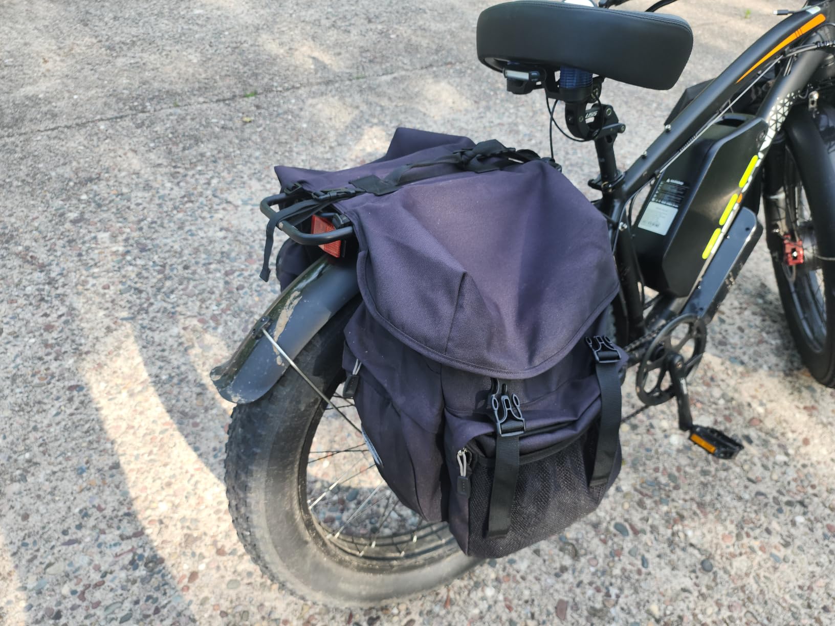 50L Bike Panniers, Waterproof Bicycle Rear Rack Bag with Rain Cover, Black customer photo 2