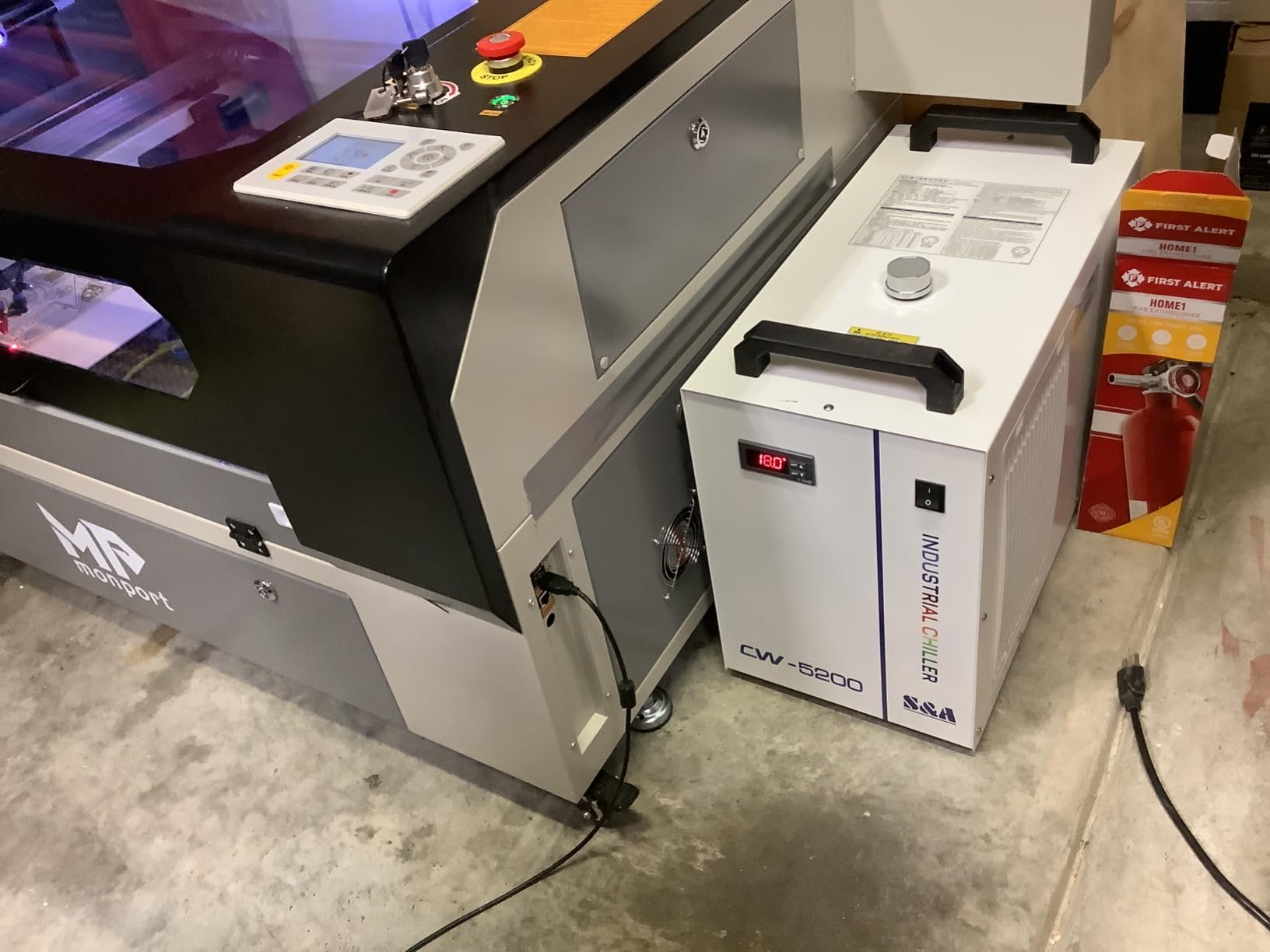 S&A CW-5200DH 7L Industrial Water Chiller,0.9HP,3.43gpm,5699 BTU/h,for 60W to 150W CO2 Laser Engraving & Cutting Systems customer photo 1