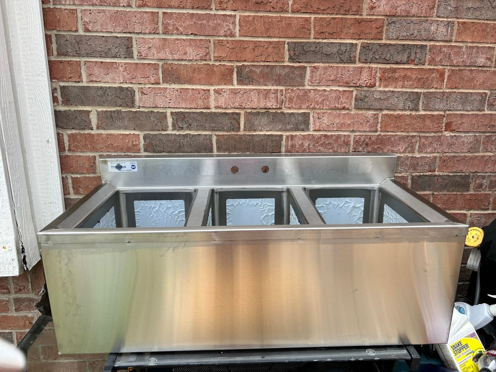 Profeeshaw NSF 3 Compartment Sink Commercial of 304 Stainless Steel Basin | 18-gauge, with Backsplash and 10''x14''x10'' Bowl, Utility Basin for Kitchen, Restaurant, Bar, Utility Room and Garage customer photo 2