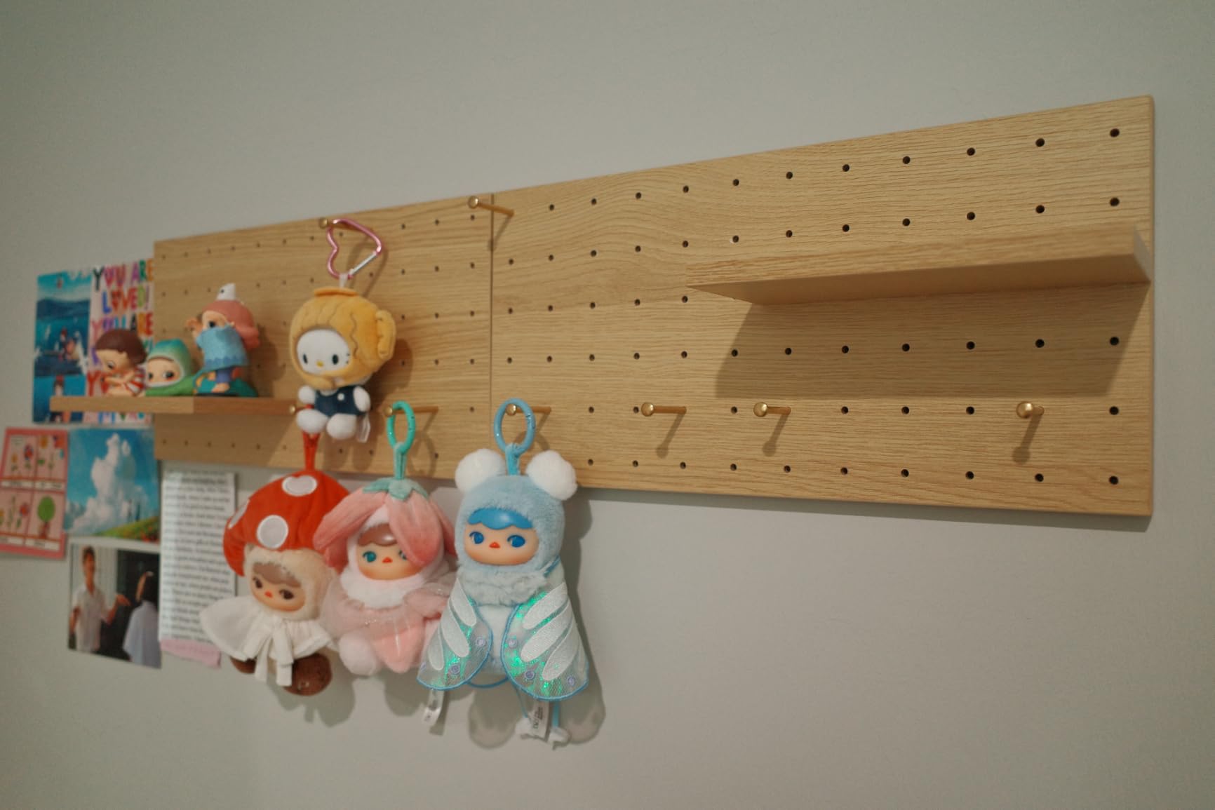 Wooden Pegboard Modular Display Organization Storage Wall Hooks Shelf(Color:Oak) customer photo 1
