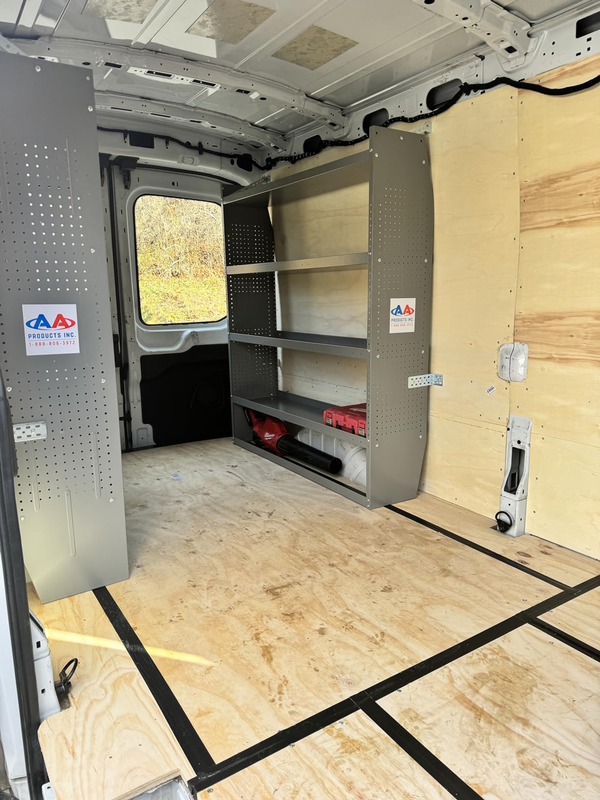 AA Products SH-6005 Steel Mid/High Roof Van Shelving Storage System Fits Transit, NV, Promaster and Sprinter, Van Shelving Units, 52''W x 60''H x 13''D customer photo 1
