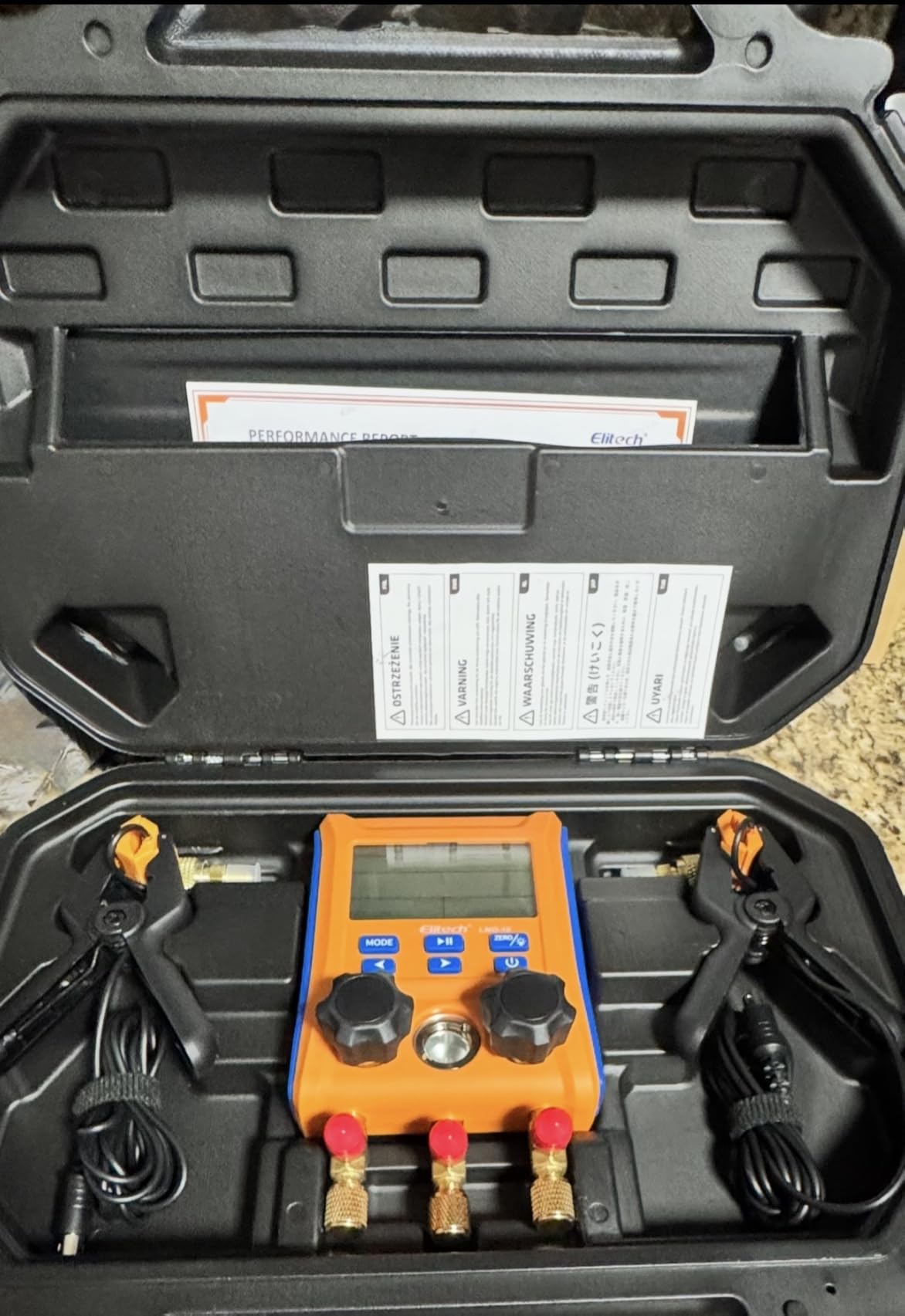 Elitech LMG-10 2-Way HVAC Manifold with Wired Temp Clamps | Wired reliability, Instant dual-temp reading, Rugged field-use design customer photo 2