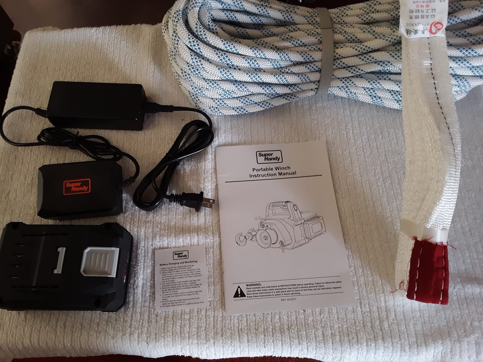 SuperHandy Portable Capstan Winch, Portable Rope Winch, 2000 lb Pull customer photo 2