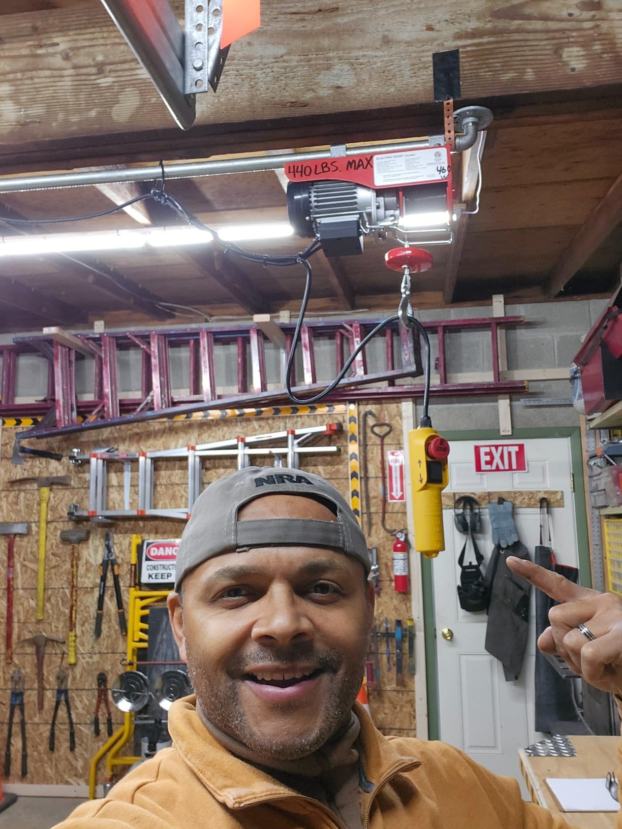 VIVOHOME Electric Hoist, 110V 440 Lbs Winch with Wireless Remote Control | Zinc-Plated Steel Wire Hoist for Garage, Warehouses, Factories 38ft Lifting Height with Emergency Stop Switch ETL Listed customer photo 1