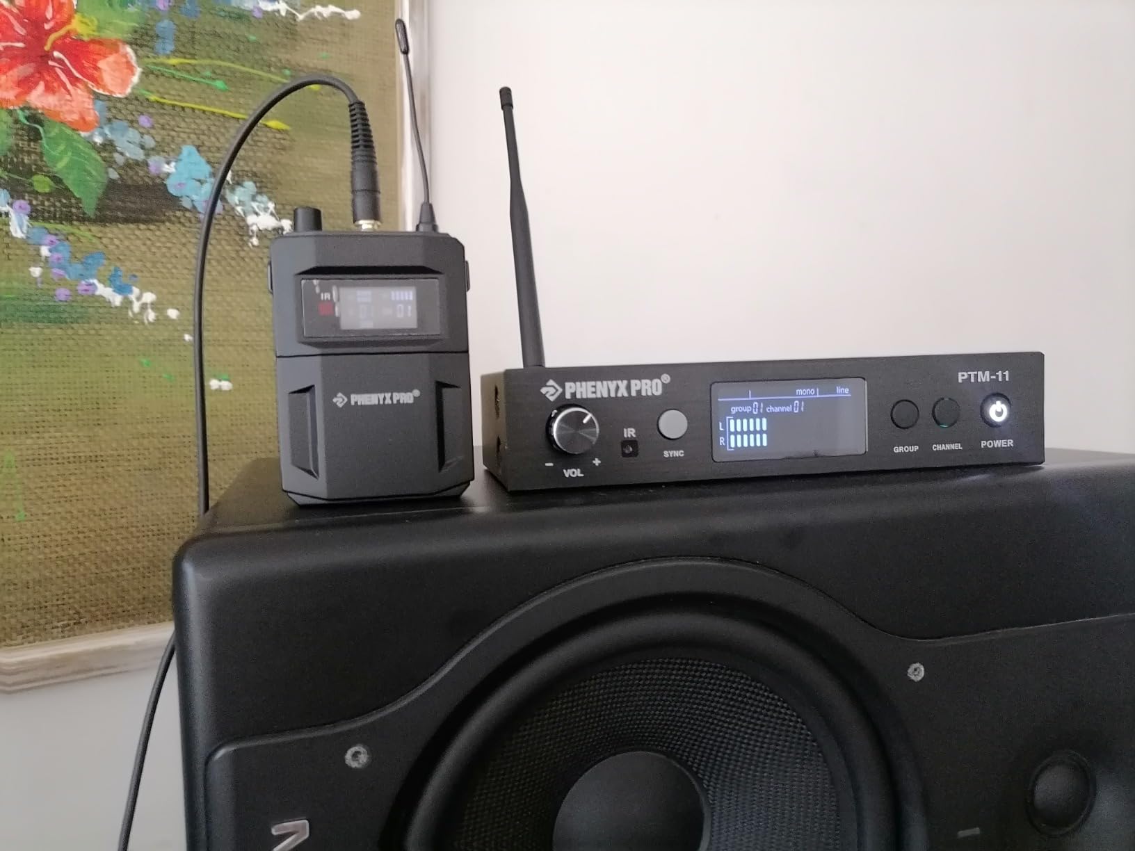 Phenyx Pro UHF Mono Wireless in-Ear Monitor System, Metal Wireless IEM System, Bodypack Receiver, 50 Adjustable Frequencies, Separate Outputs, 164ft Operation, Suitable for Band and Studio (PTM-11) customer photo 2