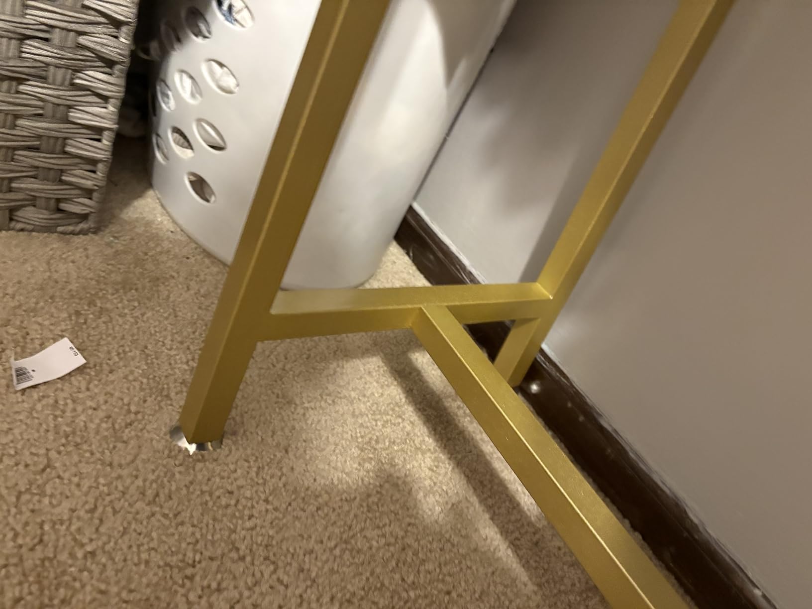 HOMEKAYT Gold Clothing Racks for Hanging Clothes, Modern Metal Heavy Duty Garment Rack, Portable Retail Display Rack Iron Clothing Racks 47''L-Gold customer photo 2