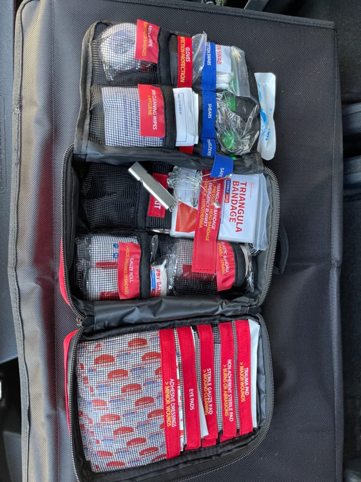 First Aid Kit, Professional Trauma First Aid Kit with Labelled Compartments Molle System for Car, Hiking, Backpacking, Camping, Traveling, and Cycling customer photo 2