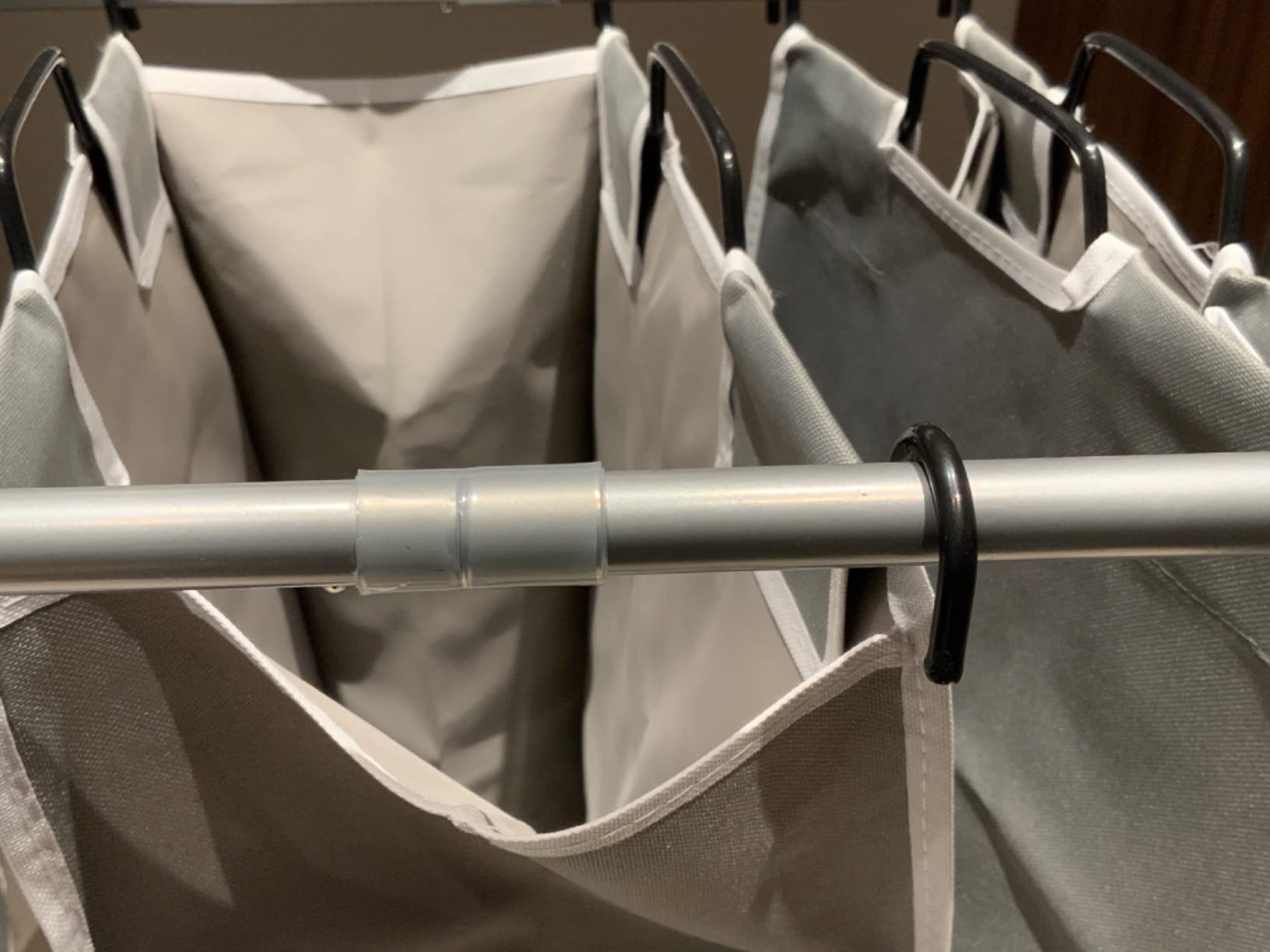 Simple Houseware Heavy Duty 3-Bag Laundry Sorter Rolling Cart, Dark Grey customer photo 2