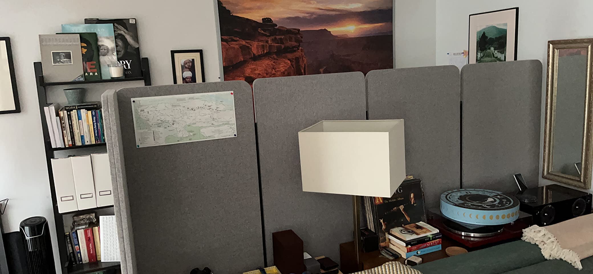 VIVO Gray Freestanding 24 x 66 inch Privacy Panel, PP-1-T024G | Cubicle Divider, Acoustic Wall Partition, Single 24 inch Panel with 2-Sided Zipper Attachment System customer photo 2