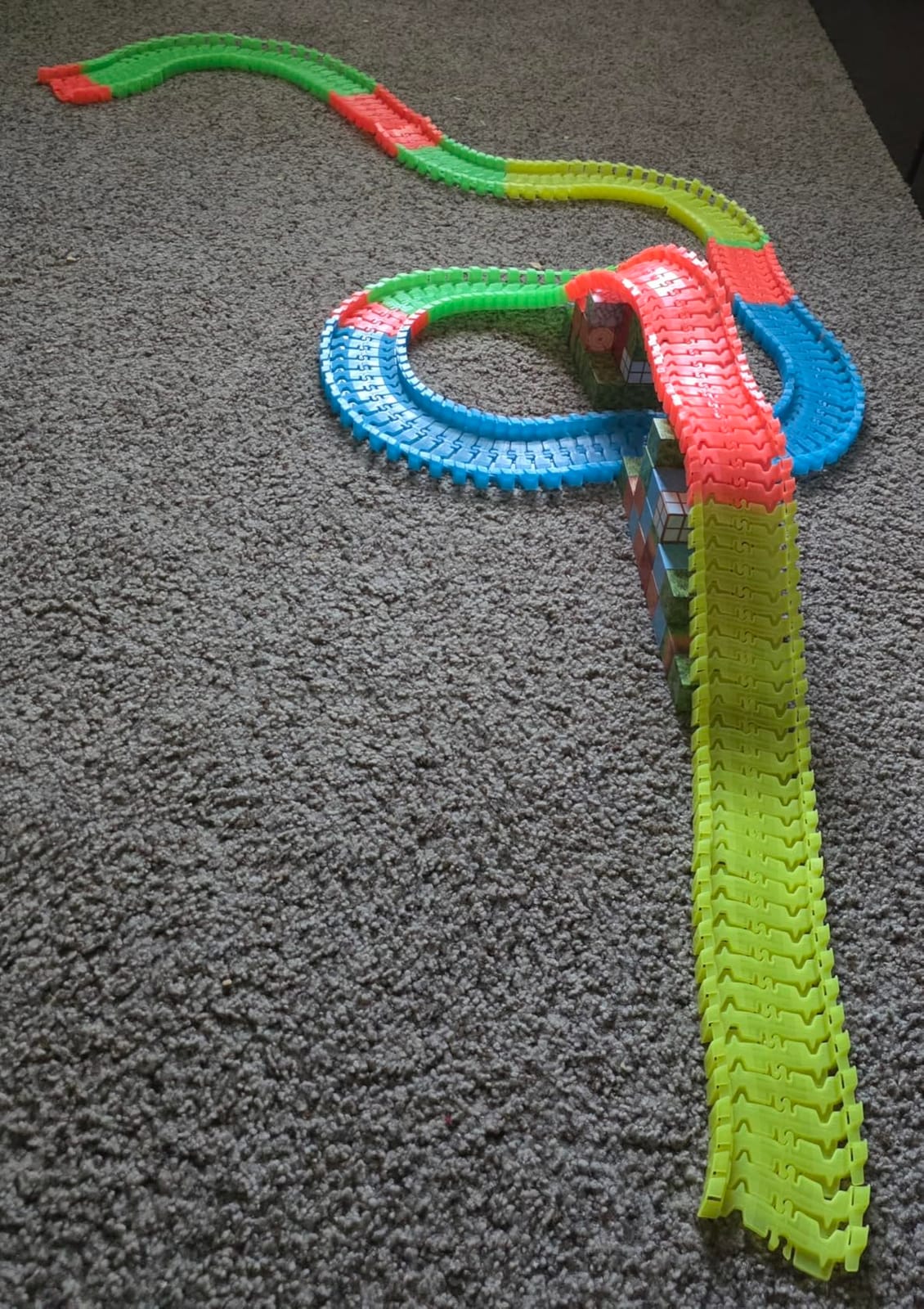 Ontel Magic Tracks 10 Foot Glow In The Dark Bendable Flexible Racetrack with LED Light-Up Race Car, Educational Playset Birthday Gift for Ages 3+ customer photo 2