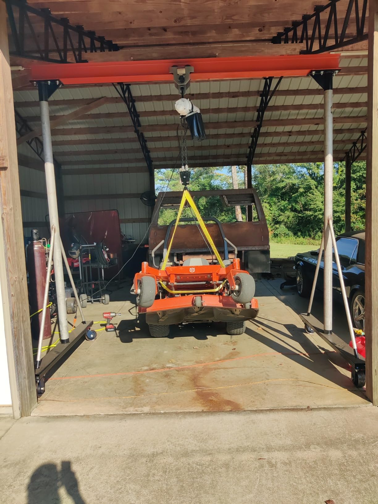 ANBULL 2200lbs Electric Chain Hoist, 110V Single Phase Overhead Crane Hoist, w 10 ft FEC DT Grade Carburized Double Chain, Two 360° Rotatable Hook, for Garage Ceiling(1Ton) customer photo 2