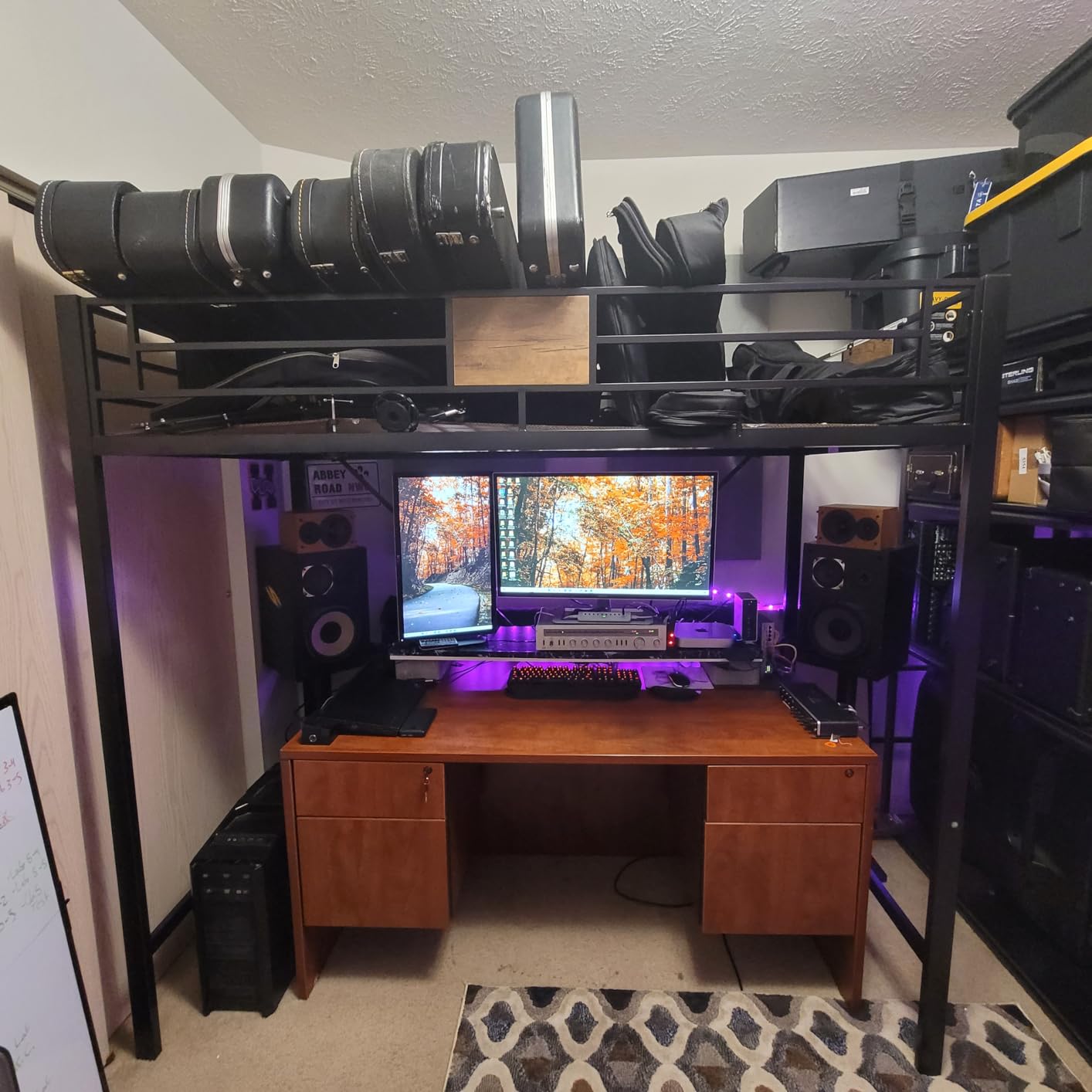SHA CERLIN Loft Bed Twin Size with Ladder and Guardrail,Rustic Design customer photo 2