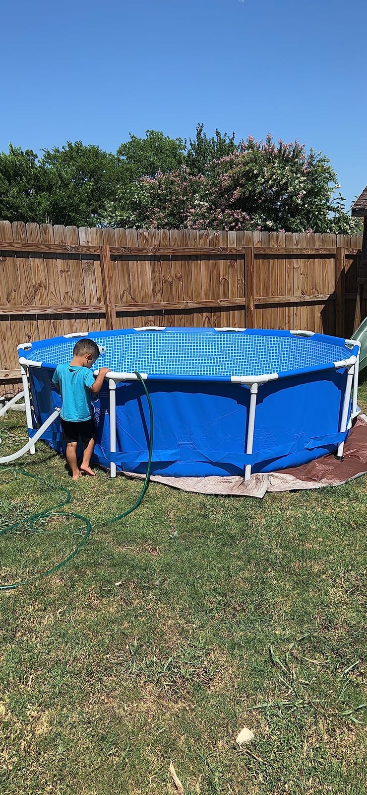 INTEX Metal Frame 10ft x 30in Round Above Ground Swimming Pool Set Bundle | 26175EH - 330 GPH Cartridge Filter Pump & Pool Cover with Type H Filter Cartridges (6-Pack) Included customer photo 1