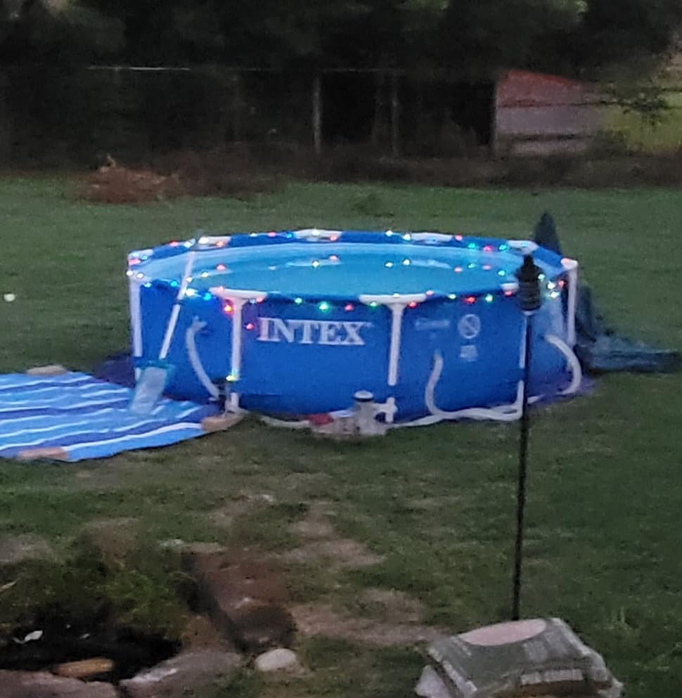 INTEX Metal Frame 10ft x 30in Round Above Ground Swimming Pool Set Bundle | 26175EH - 330 GPH Cartridge Filter Pump & Pool Cover with Type H Filter Cartridges (6-Pack) Included customer photo 2