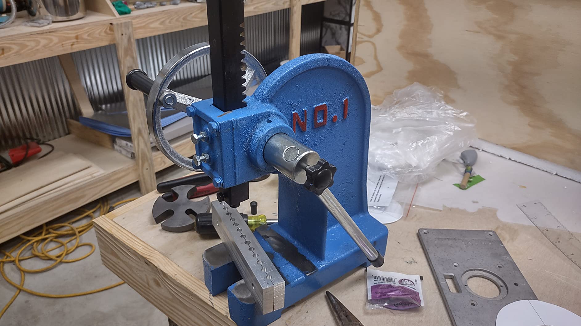 Arbor Press 1 Ton,Ratchet Leverage Press with Handwheel,5.5