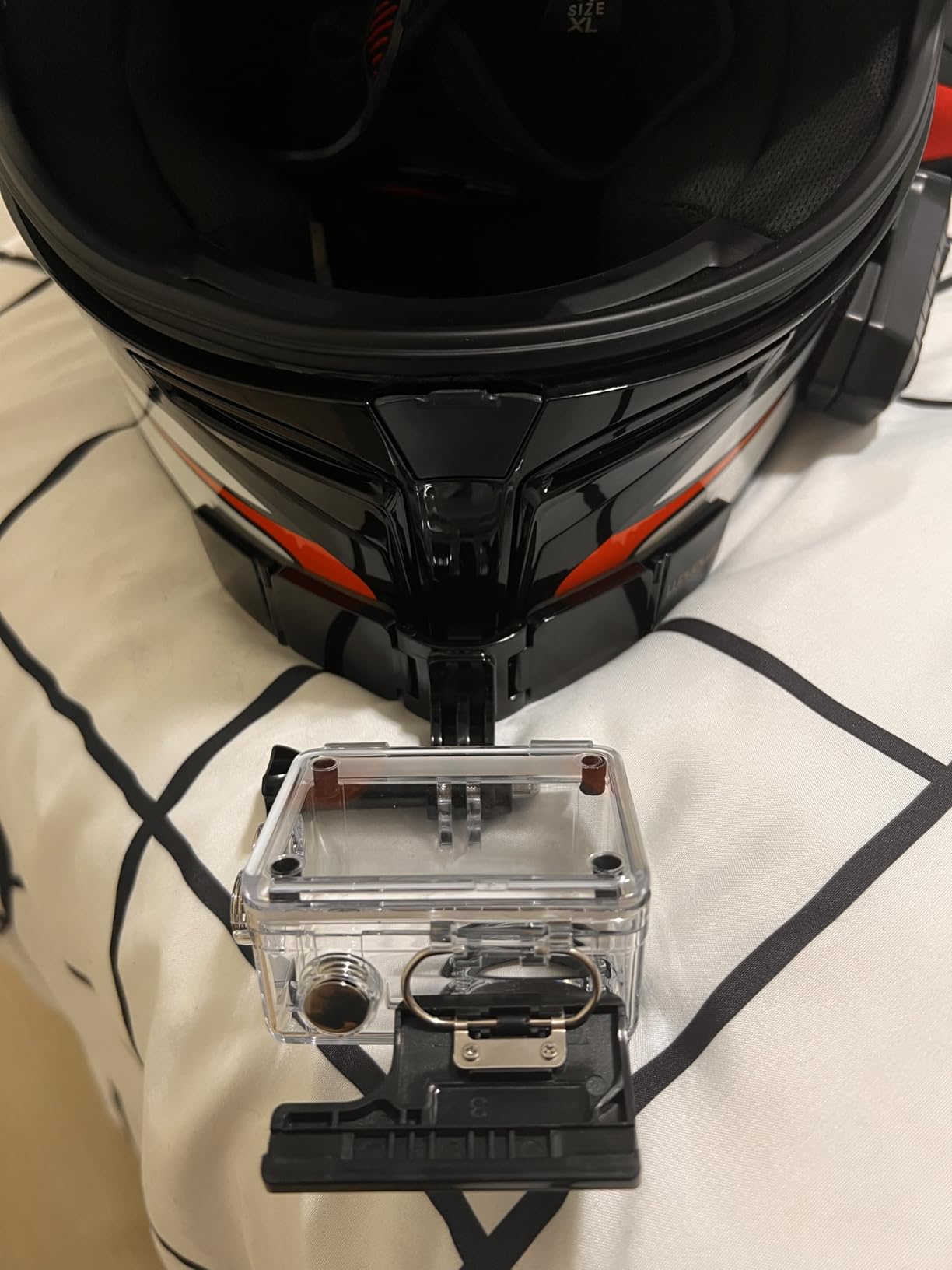 Motorcycle Helmet Chin Mount Kits with Adhesive Curved Pads Compatible with DJI Osmo Action 6, Osmo Action 5 Pro, Osmo Action 4, Osmo Action 3, Insta360, AKASO, GoPro (Version A) customer photo 1