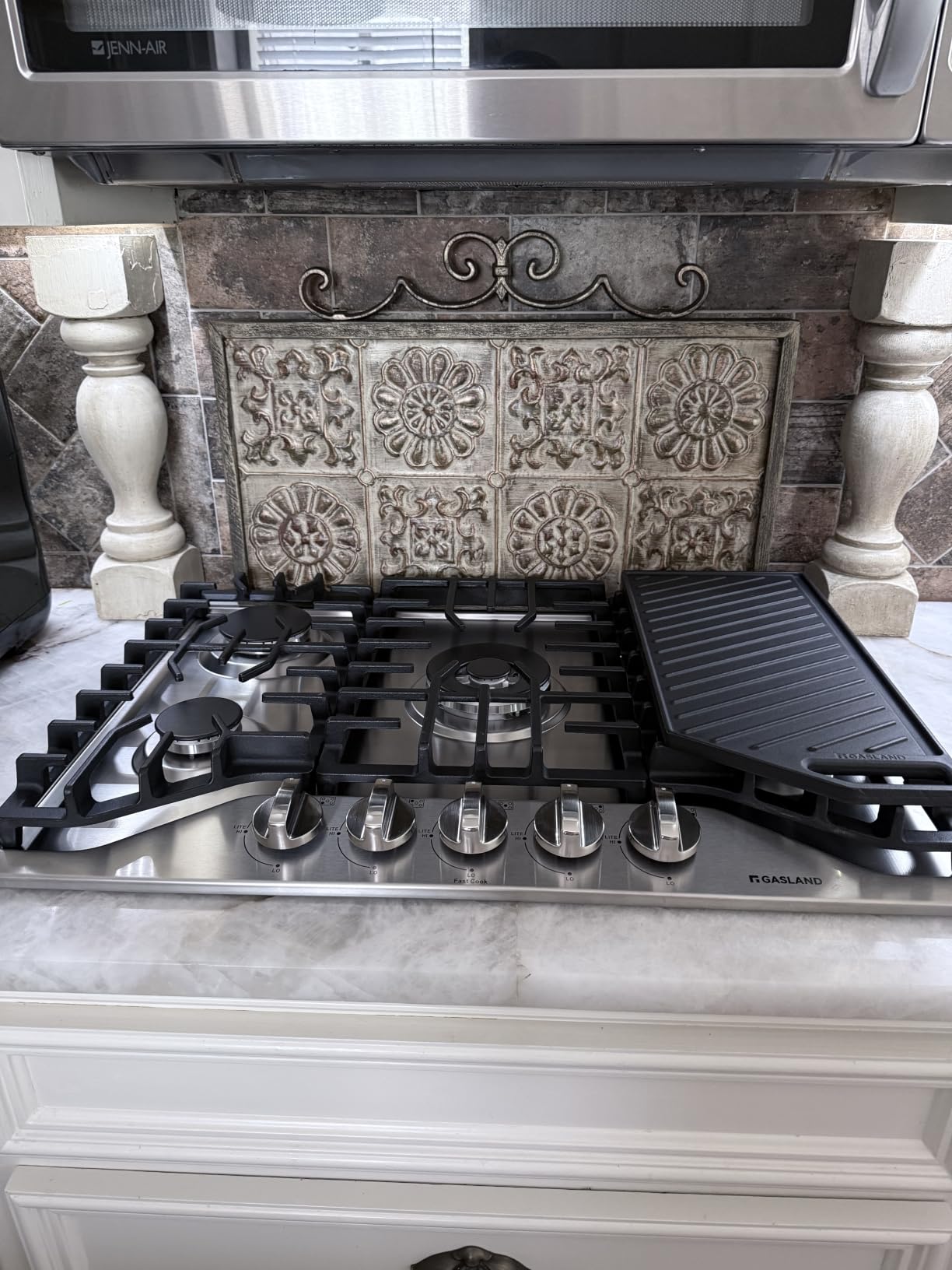 GASLAND Gas Cooktop 30 Inch, PRO GH3305SF 5 Burner Propane Stovetop with Reversible Cast Iron Grill/Griddle, Gas Countertop Plug-in, NG/LPG Convertible Cooktops, Stainless Steel customer photo 1