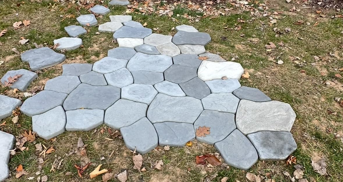 6 pcs Flagstone Molds ABS 2mm Cement Mold - Paver Mold Reusable - Casting Pathmaker Garden Pathmate Pavement Precast Concrete Molds and Forms Walkway customer photo 1