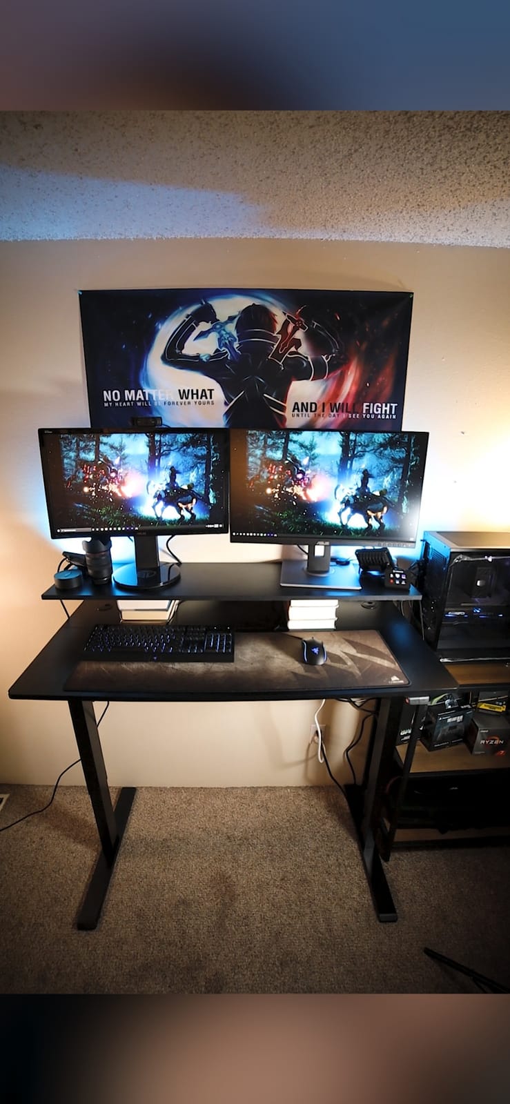 FlexiSpot E6 Bamboo 3-Stage Dual Motor 60 x 30 Electric Standing Desk Sit Stand Up Desk, Holds 220 lbs, Adjustable Height w/ Memory Presets, Solid Bamboo Desktop & Black Frame, Ships in 2 Boxes customer photo 1