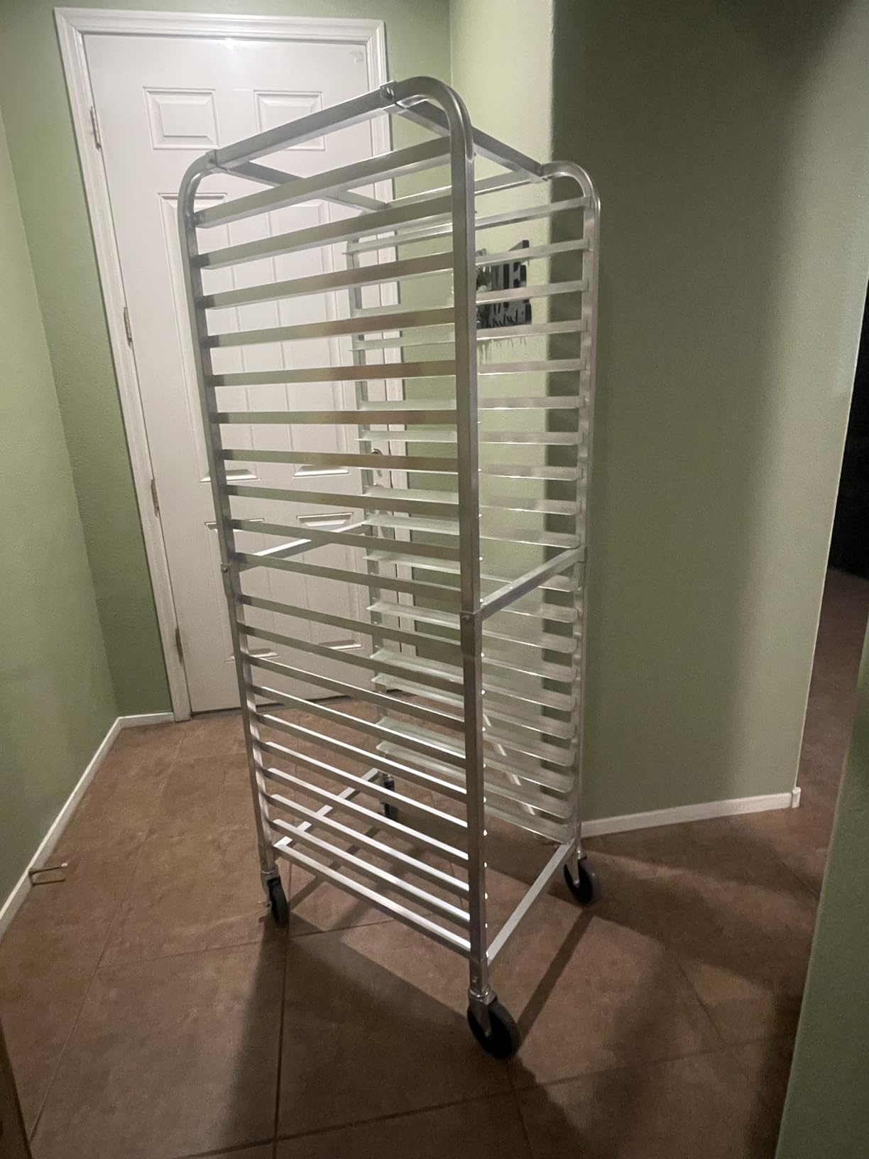 BIEAMA 10-Tier Full Size Sheet Pan Rack, NSF Aluminum Bun Pan Rack | Bakery speed Rack for Home Commercial Kitchen Bakery Cooling, 4 Wheels customer photo 1