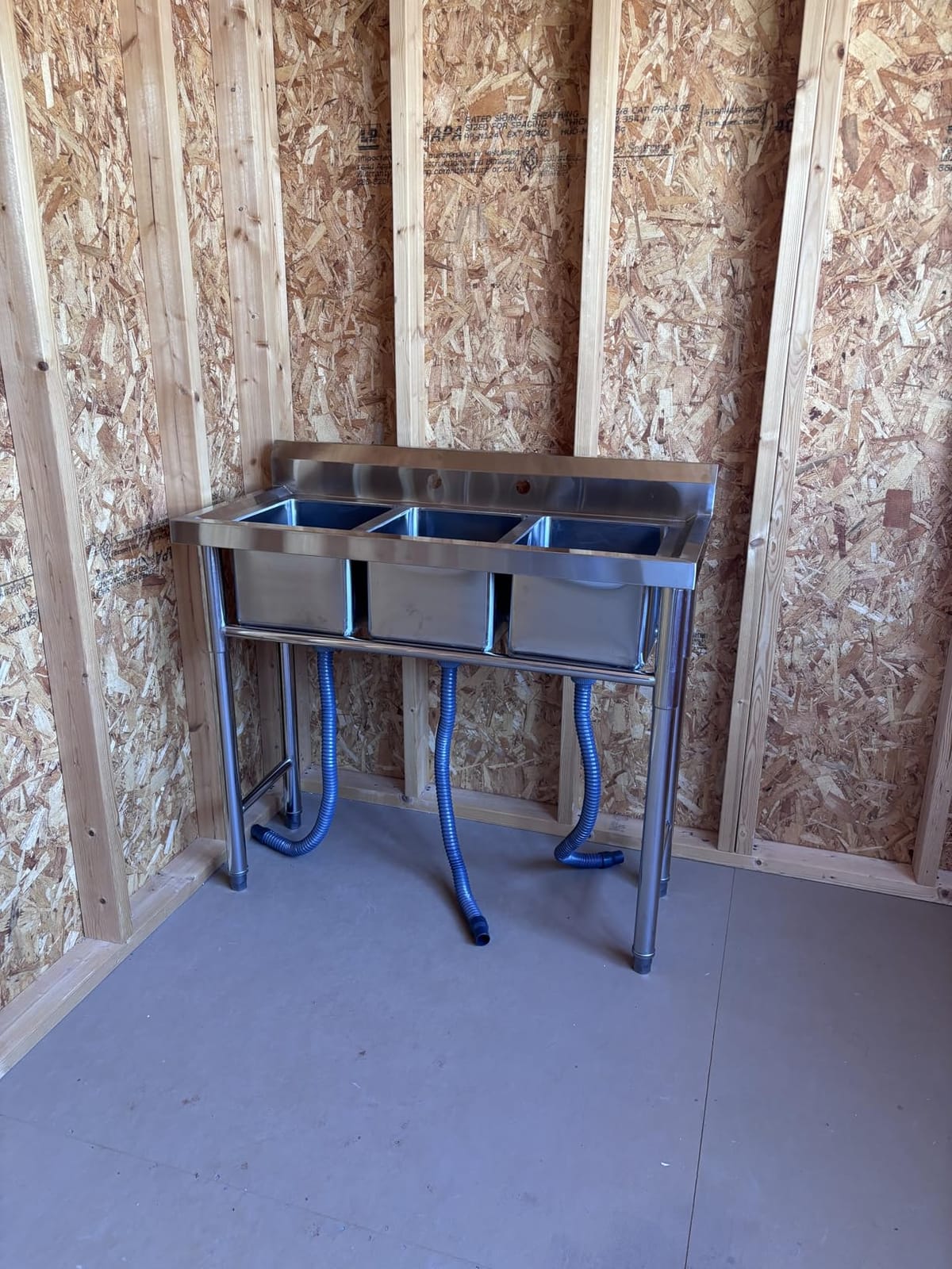 NSF Stainless Steel 3 Compartment Commercial Sink 11x10x10 Inch Basins, Kitche Station Utility Sink for Restaurant Bar Home Laundry Room Garage customer photo 1