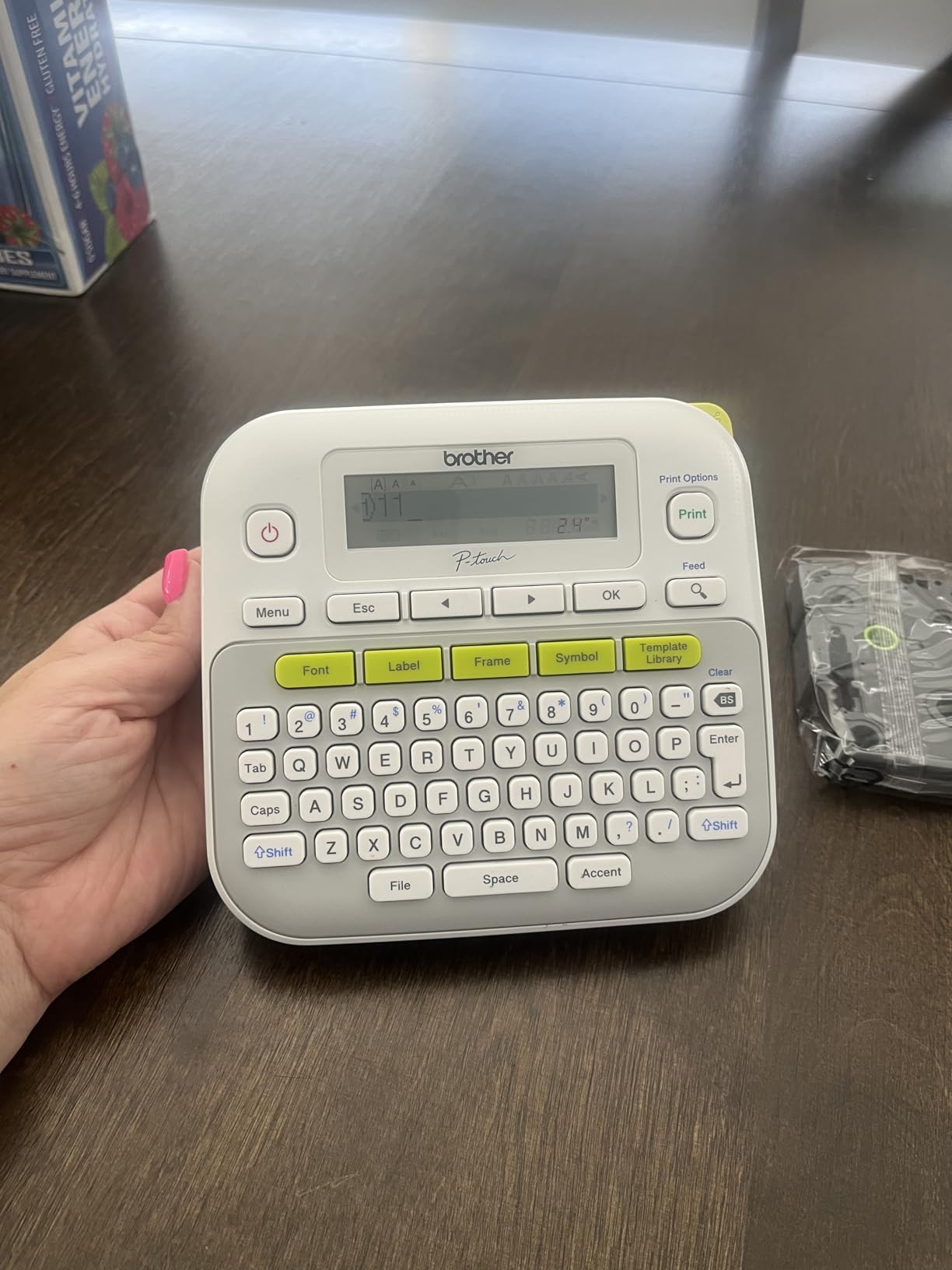 Brother P-Touch, PTD210, Easy-to-Use Label Maker Bundle (4 Label Tapes Included), White, Small customer photo 2