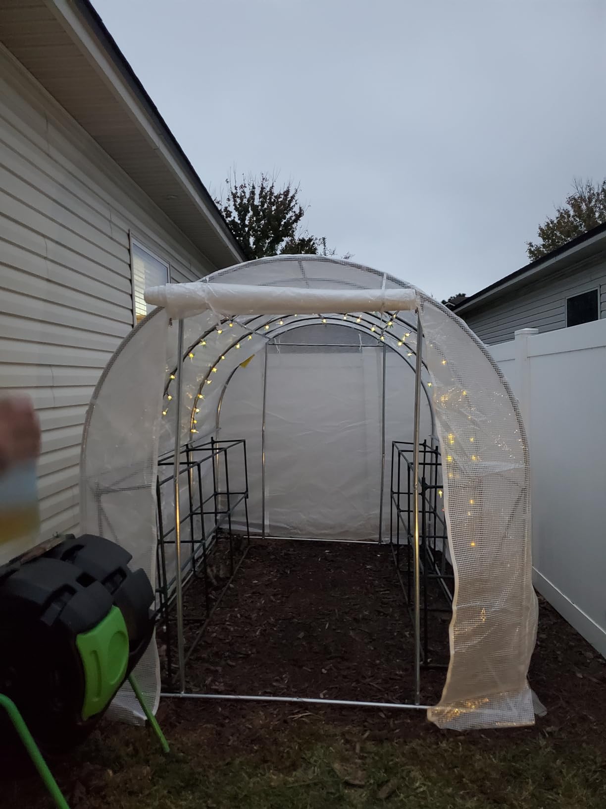 Outsunny 9.7' x 6.5' x 6.5' Walk-in Tunnel Greenhouse Zipper Doors White customer photo 2