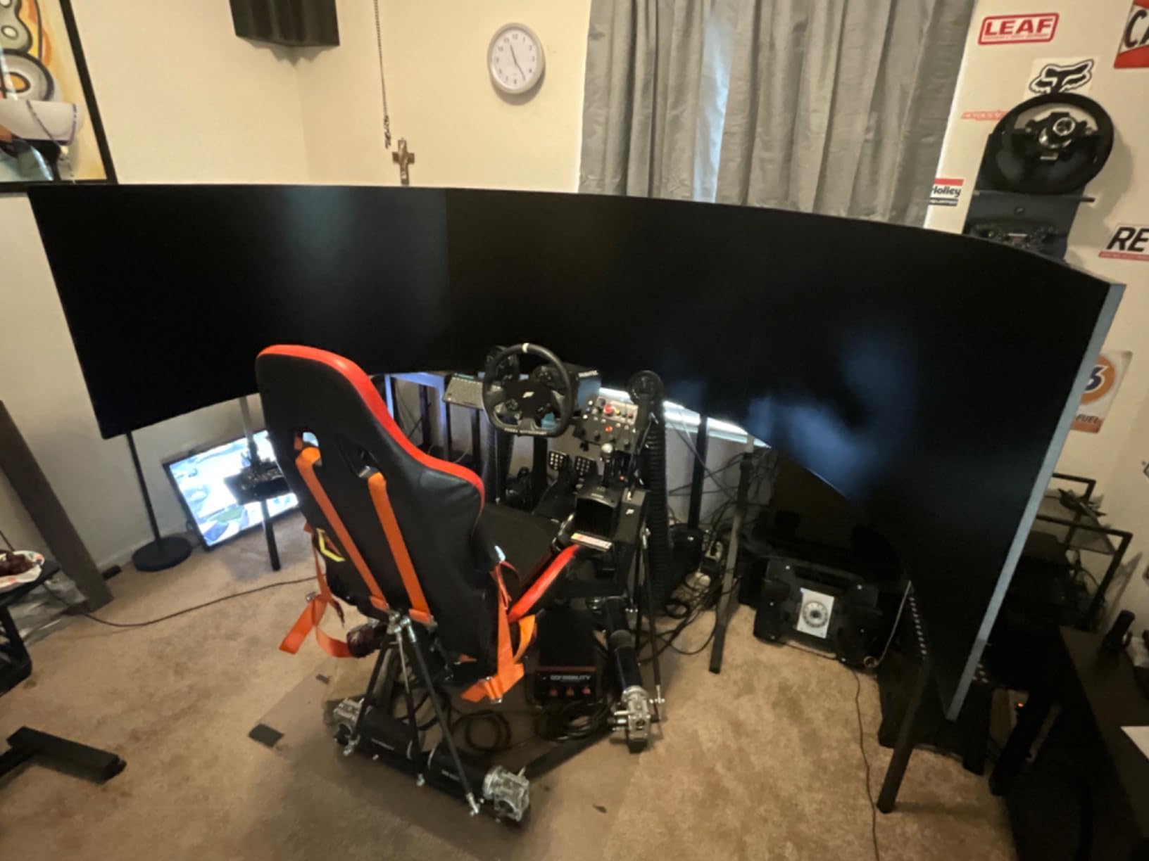 SimFab Triple Monitor and TV Floor Stand for Racing and Flight Simulators Model HD | Over 100x100mm VESA Mount, 40-55 inch Monitors or TVs (Triple Monitor or TV Stand, HD Mount Brackets) customer photo 1