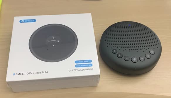 EMEET M1A USB Speakerphone, Built-in Mics, 360° Voice Pickup, Plug&Play | USB C & C-A Adapter, Computer Speakers with Fast Mute, Noise Reduction, Echo Cancellation for 5-8 People for Zoom Teams customer photo 2