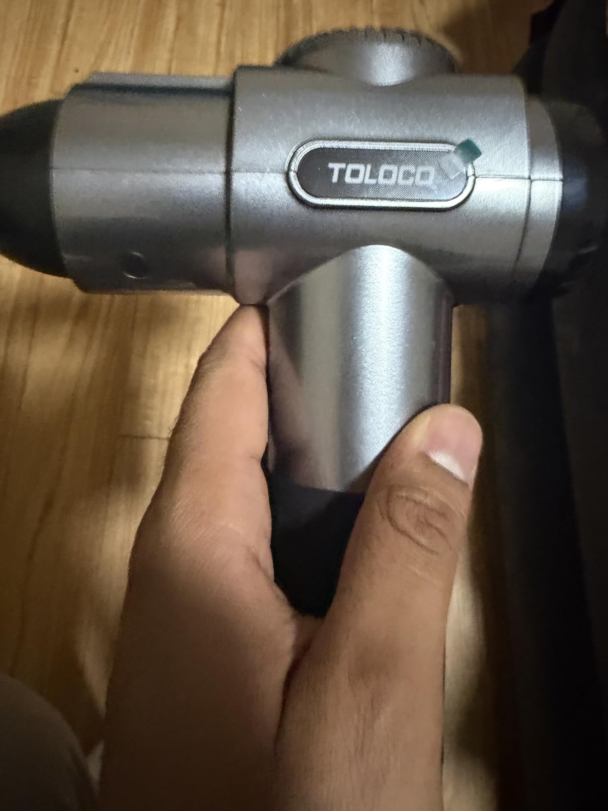 TOLOCO Massage Gun, Deep Tissue Back Massage for Athletes for Pain Relief, Percussion Massager with 10 Massages Heads & Silent Brushless Motor, Fathers Day Dad Gifts, Carbon customer photo 2
