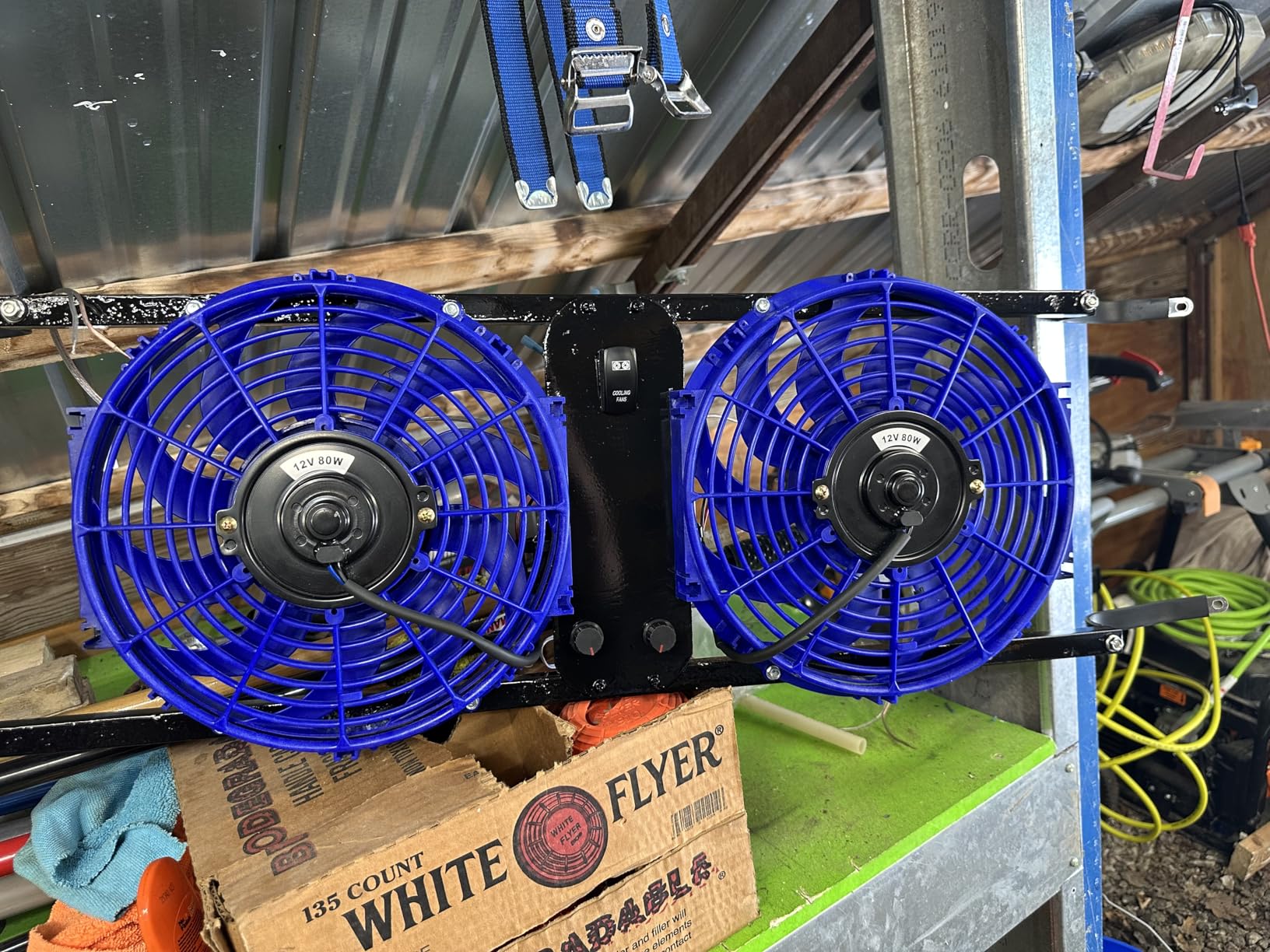 12 Inch Universal Slim Fan Push Pull Electric Radiator 12V 80W High Performance Cooling Fan Mount Kit Black 2 Pcs customer photo 1