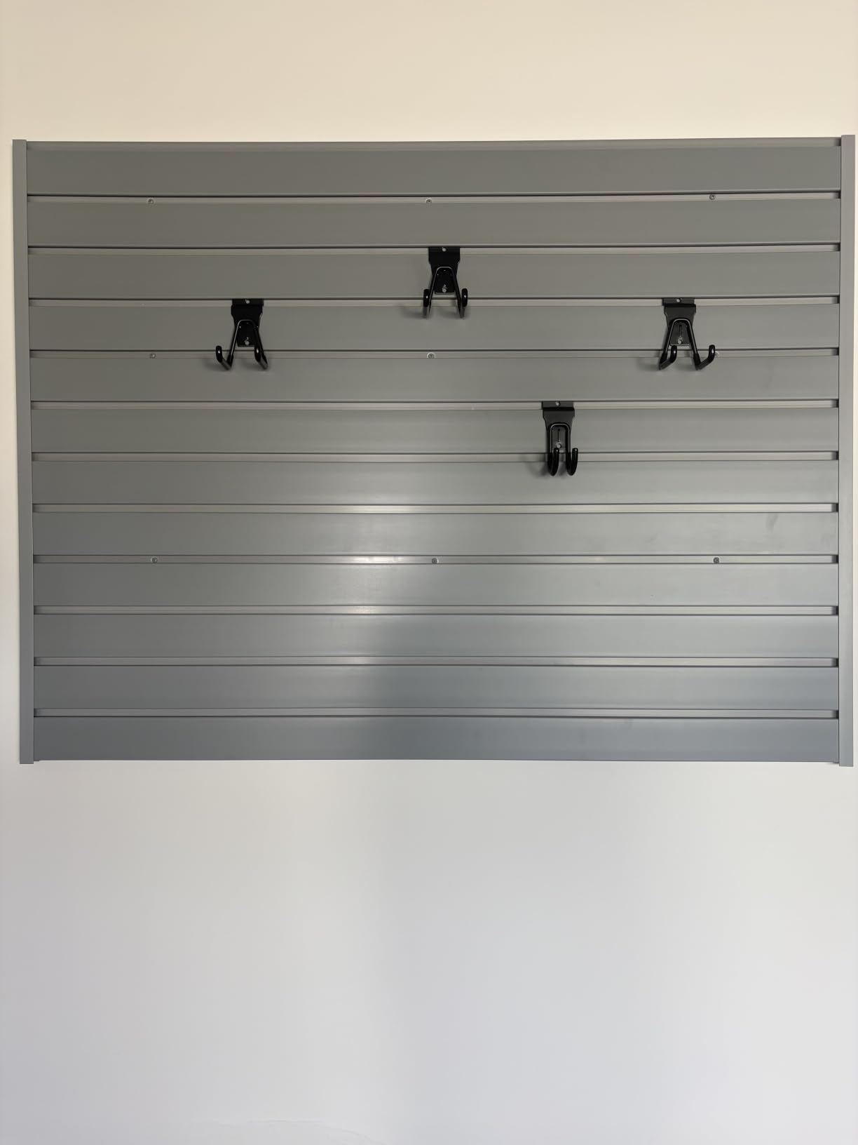 Heavy Duty 8'H x 4'W PVC Garage SlatWall Storage System (with Endcaps & Screws) - Modular Slat Wall Paneling for Garage Wall Organizer - Interlocking SlatWall Panels for Home & Commercial Use (Black) customer photo 2